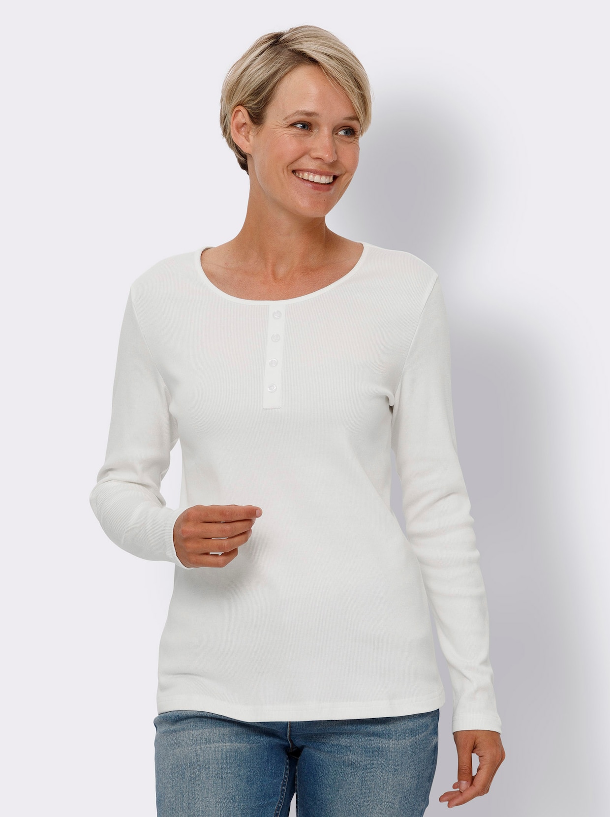 Shirt met lange mouwen - ecru