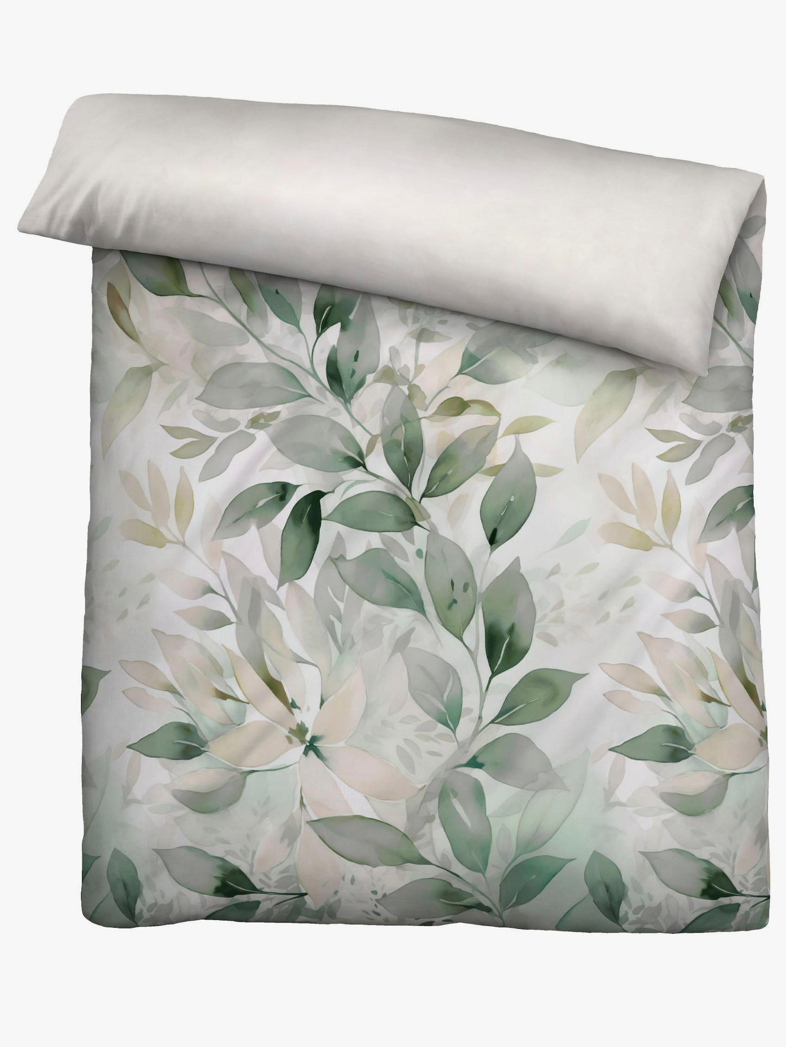 Biberna Bettwäsche - grün-bedruckt