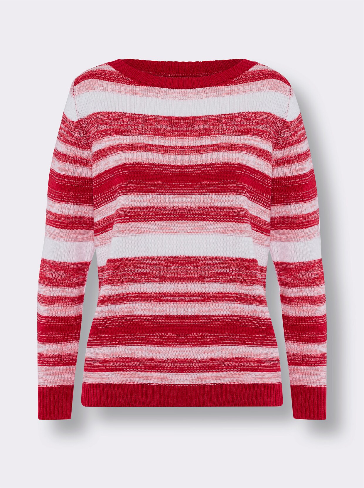 Pullover met lange mouwen - aardbei/flamingo gestreept