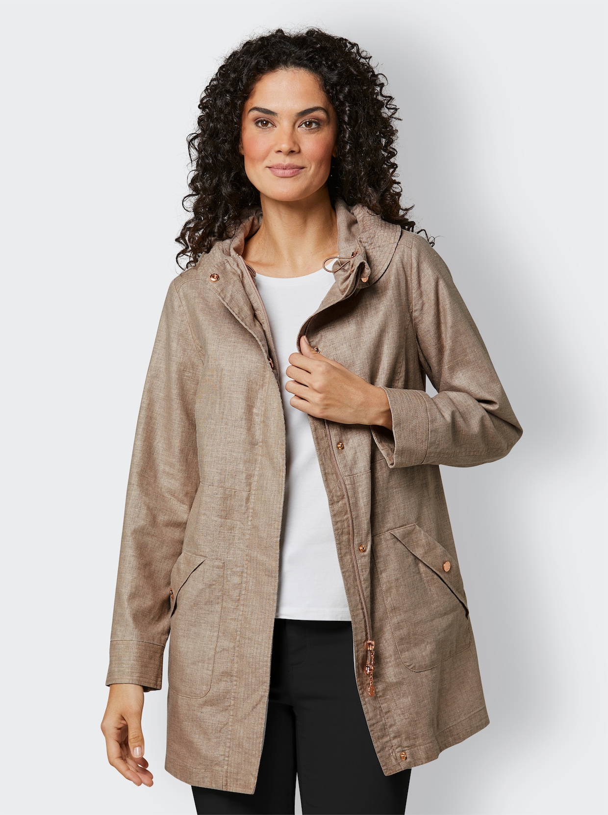 CREATION L PREMIUM Veste en lin et viscose - beige