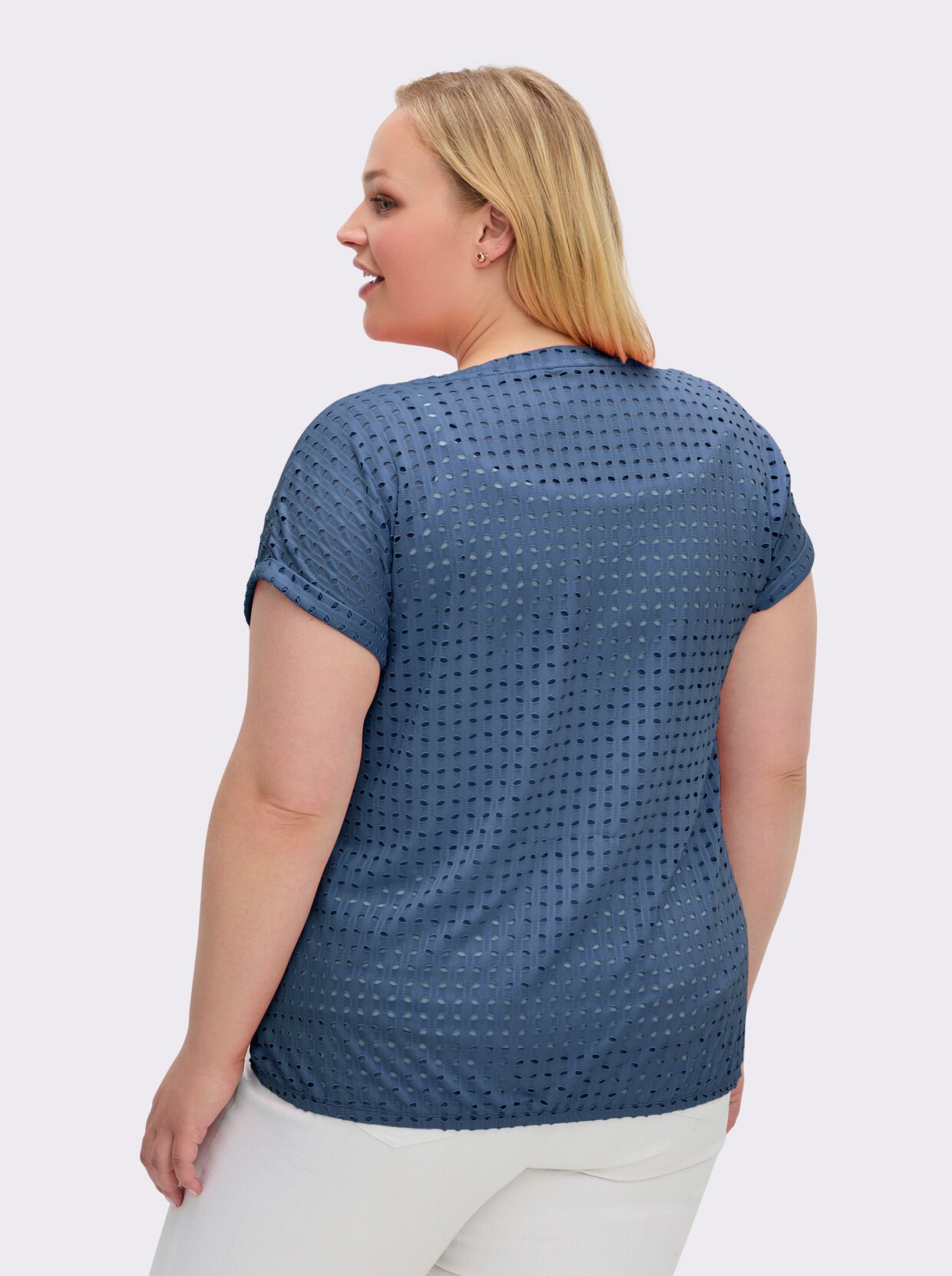 Kurzarmshirt - jeansblau