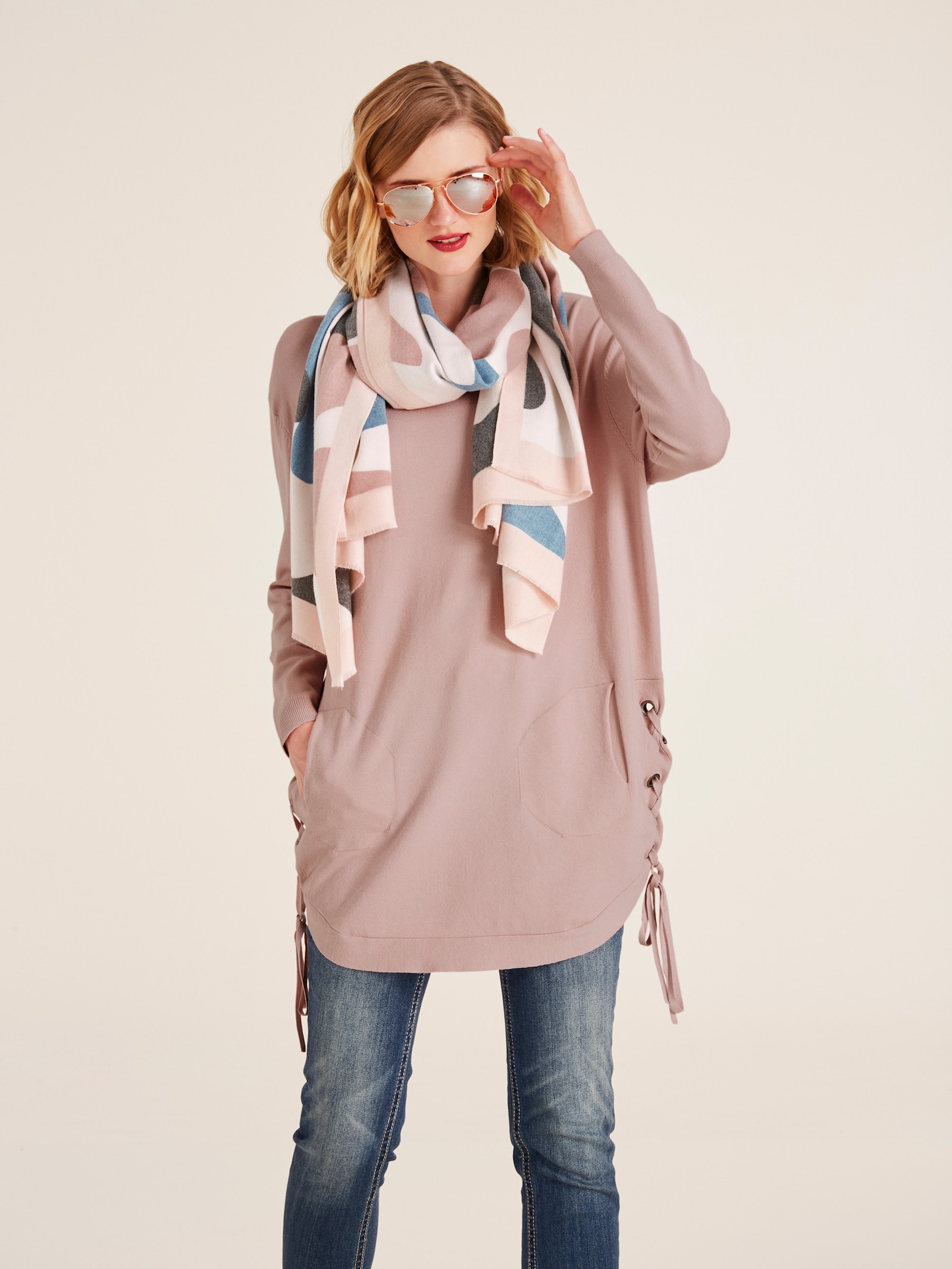 heine Longpullover im Oversized-Style - rosé