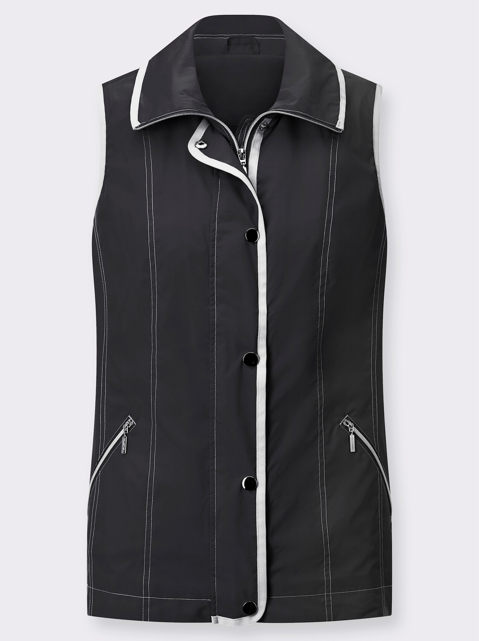 Weste mit Reißverschluss-Taschen - schwarz