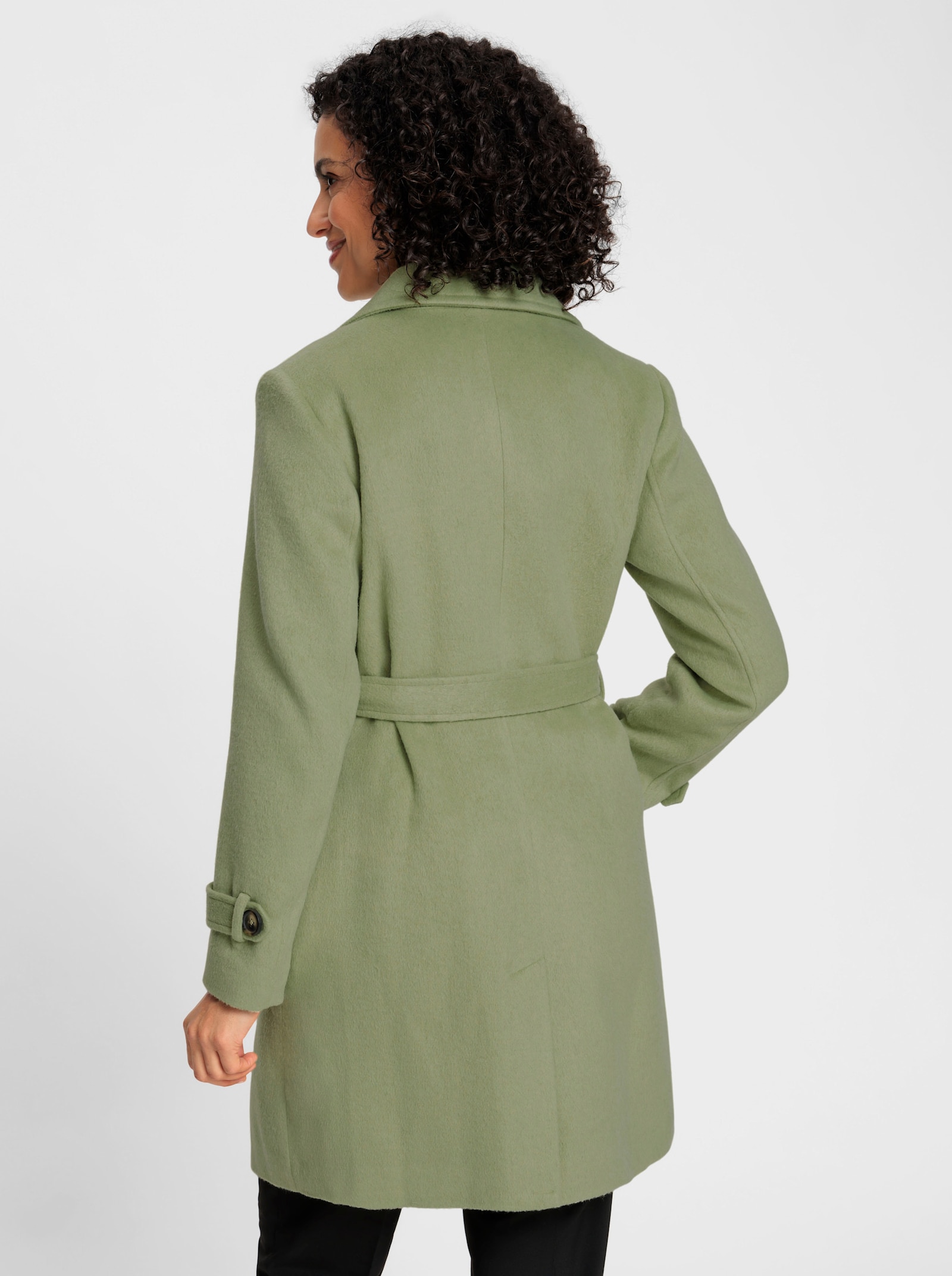 Kurzmantel mit Woll-Anteil - schilf-meliert