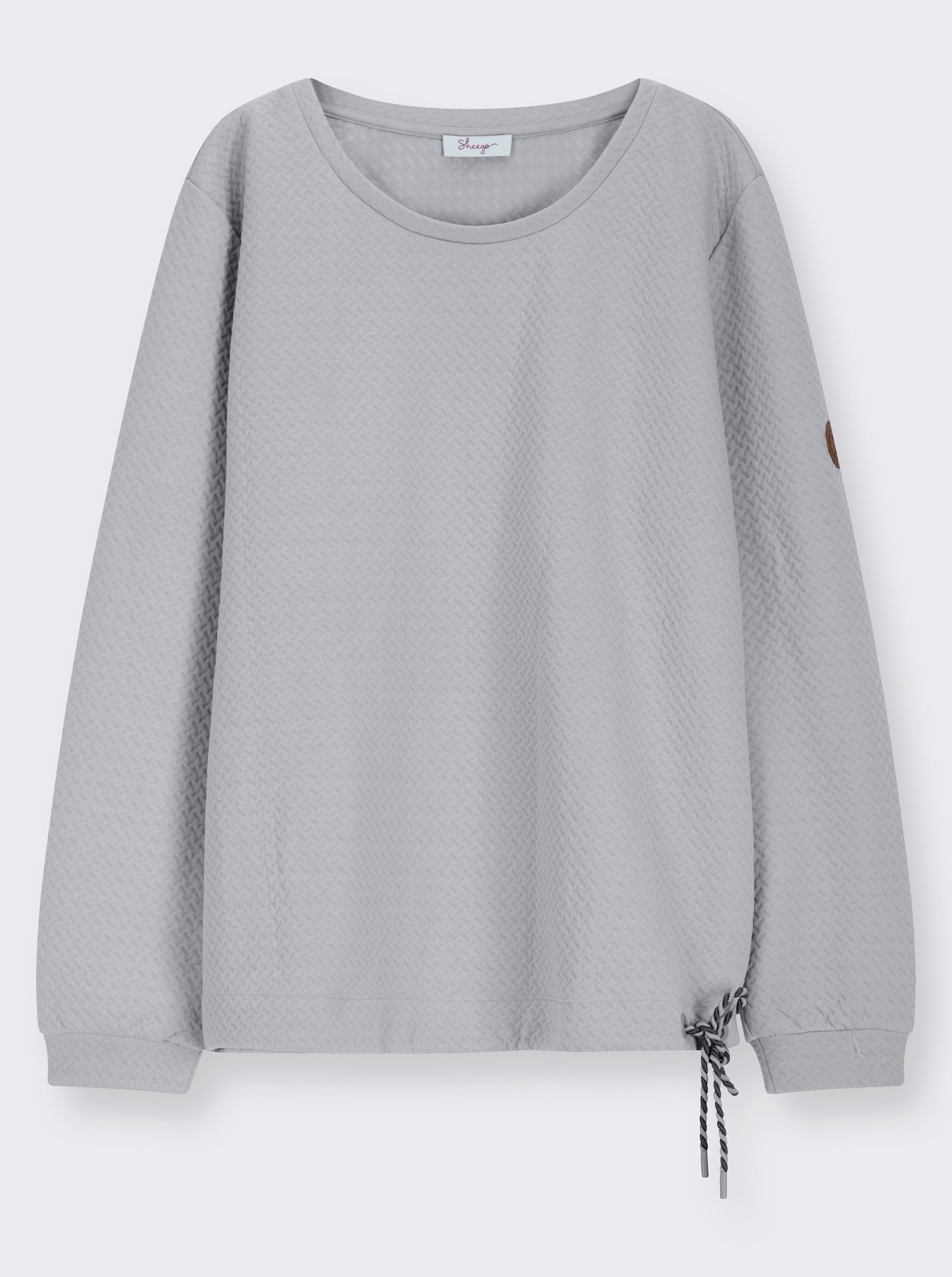 sheego Sweatshirt in strukturierter Optik - hellgrau