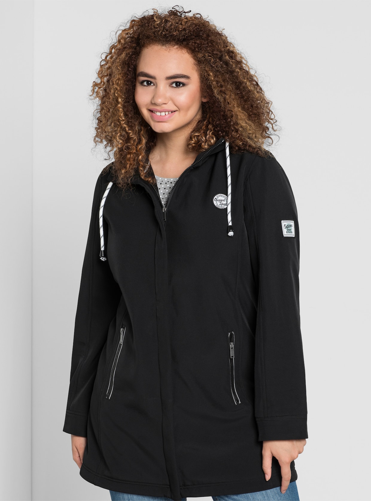 sheego Softshell-jack - zwart
