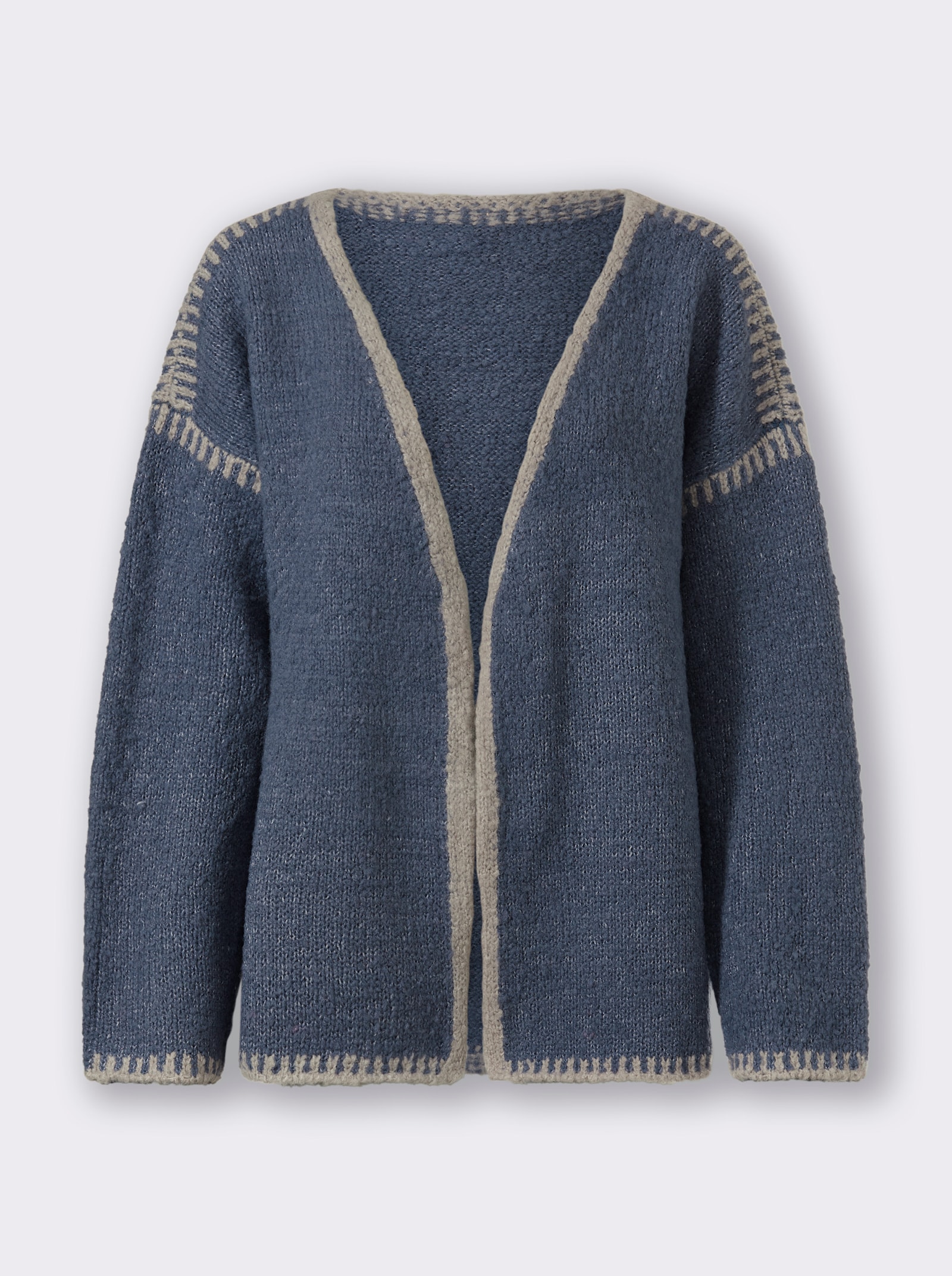 heine Strickjacke mit Kontrast-Details - rauchblau