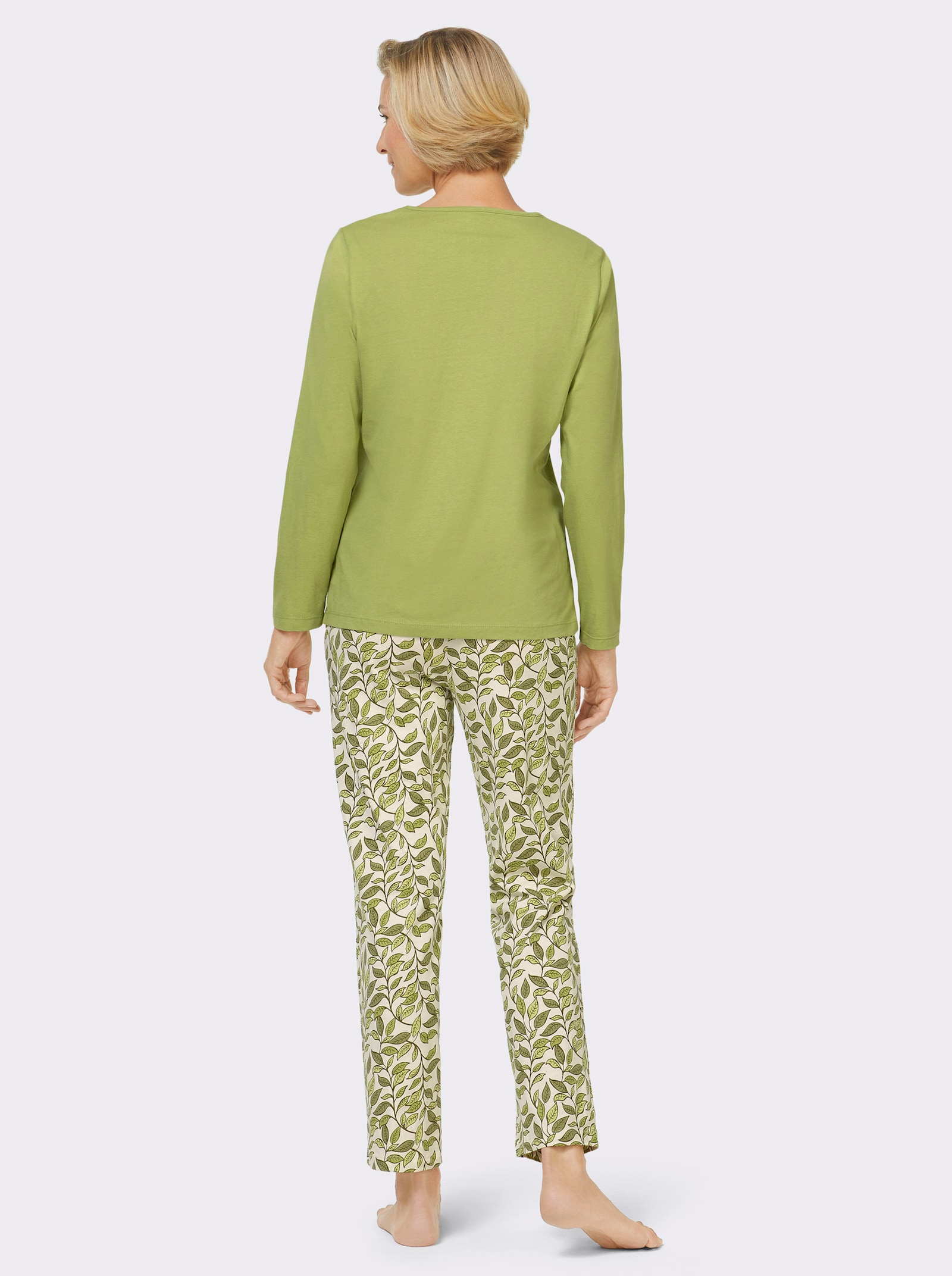 wäschepur Schlafanzüge in Single-Jersey-Qualität - kiwi + gelb