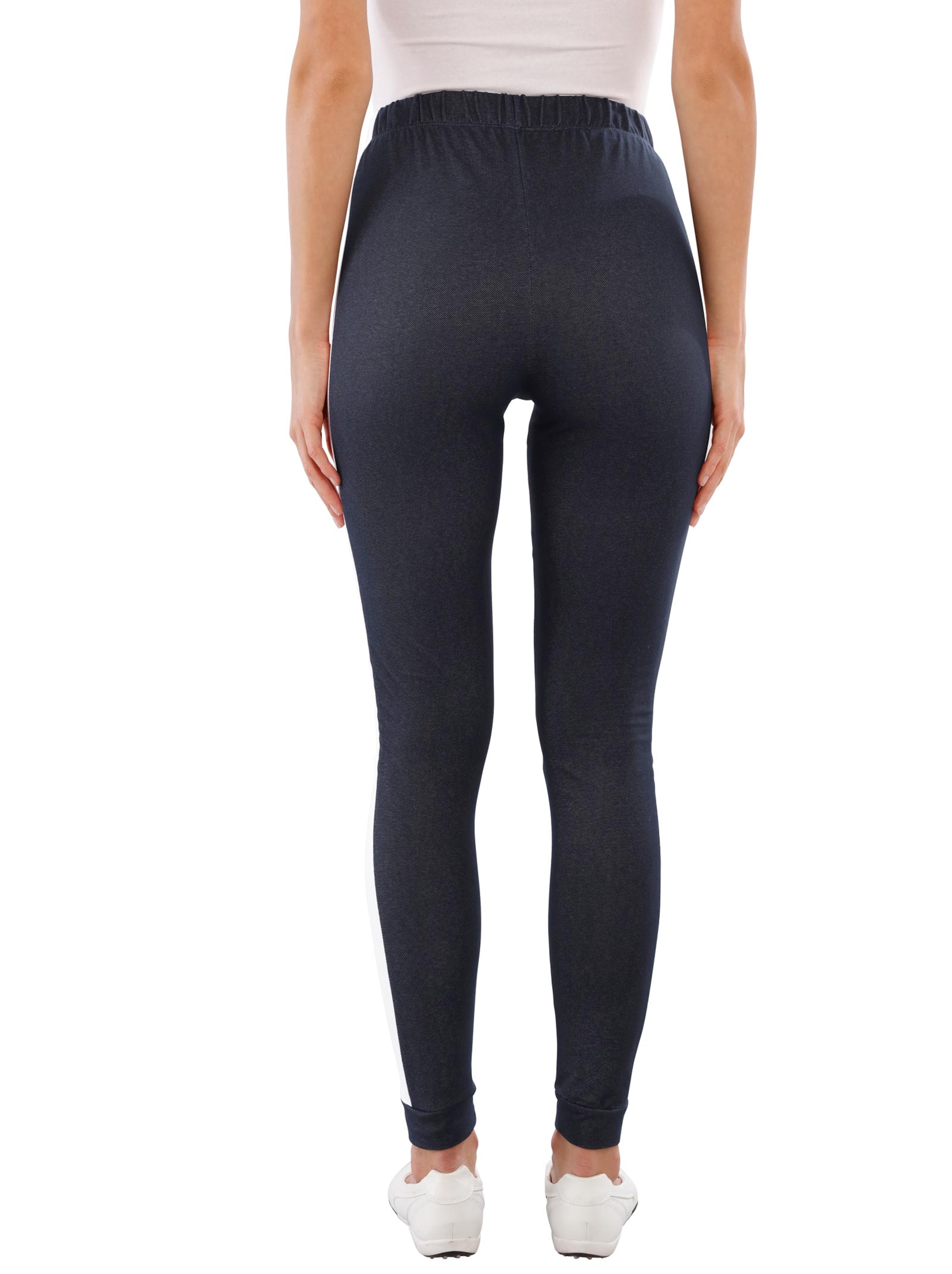 Leggings - jeansblau-weiß