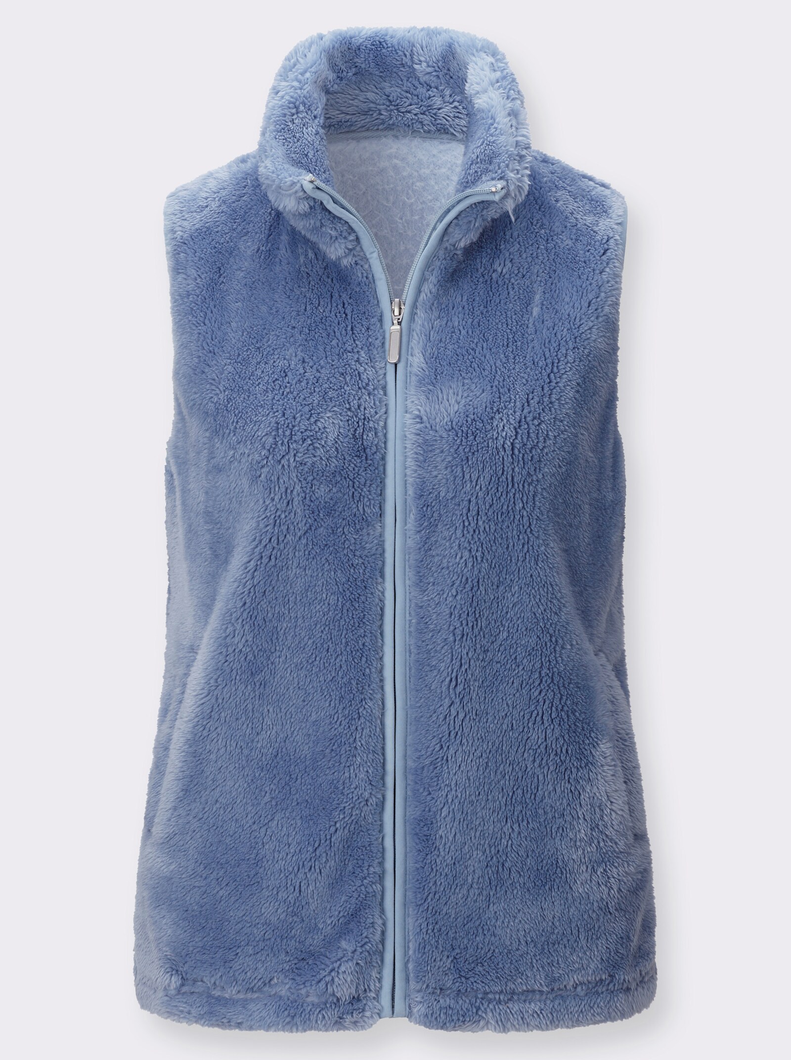 Sweatweste mit Umlegekragen - bleu