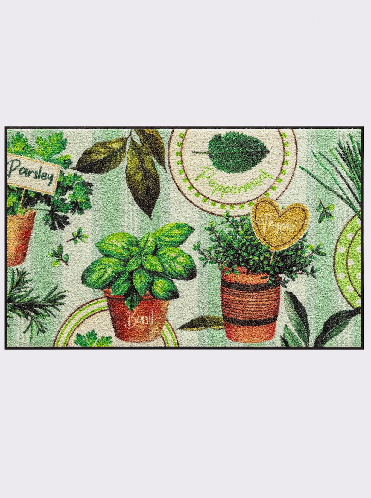 Salonloewe Voetmat - groen gedessineerd