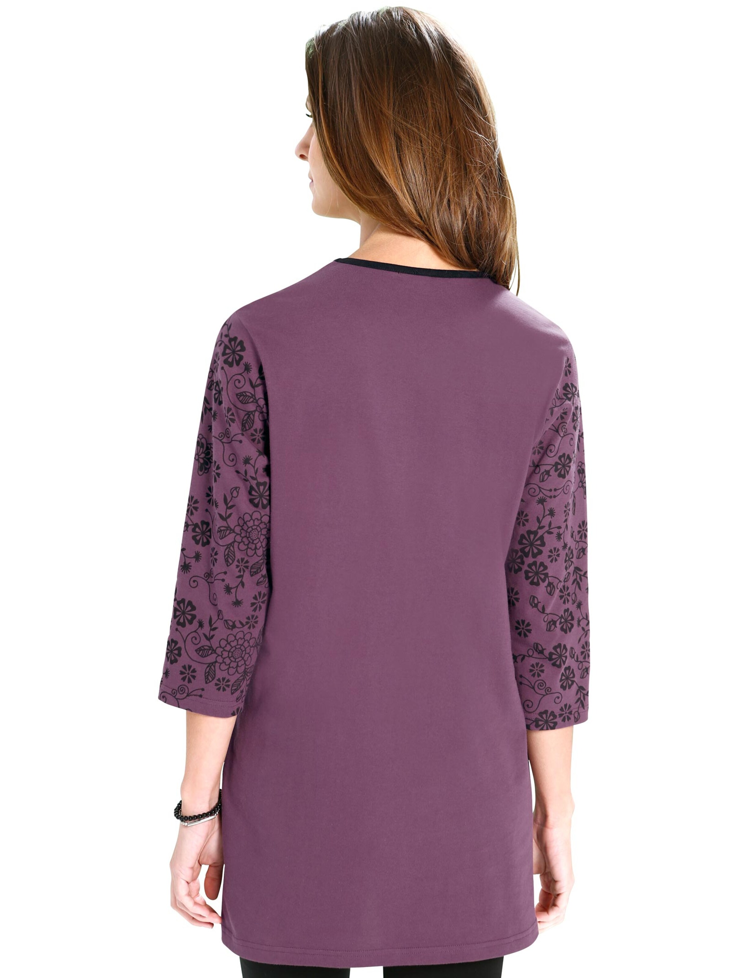 Longshirt - bordeaux-schwarz