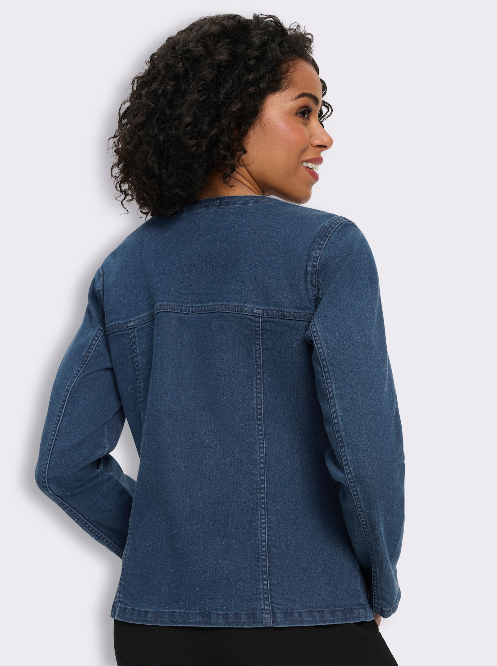 Jeansjack met borstzakken - blue-stonewashed