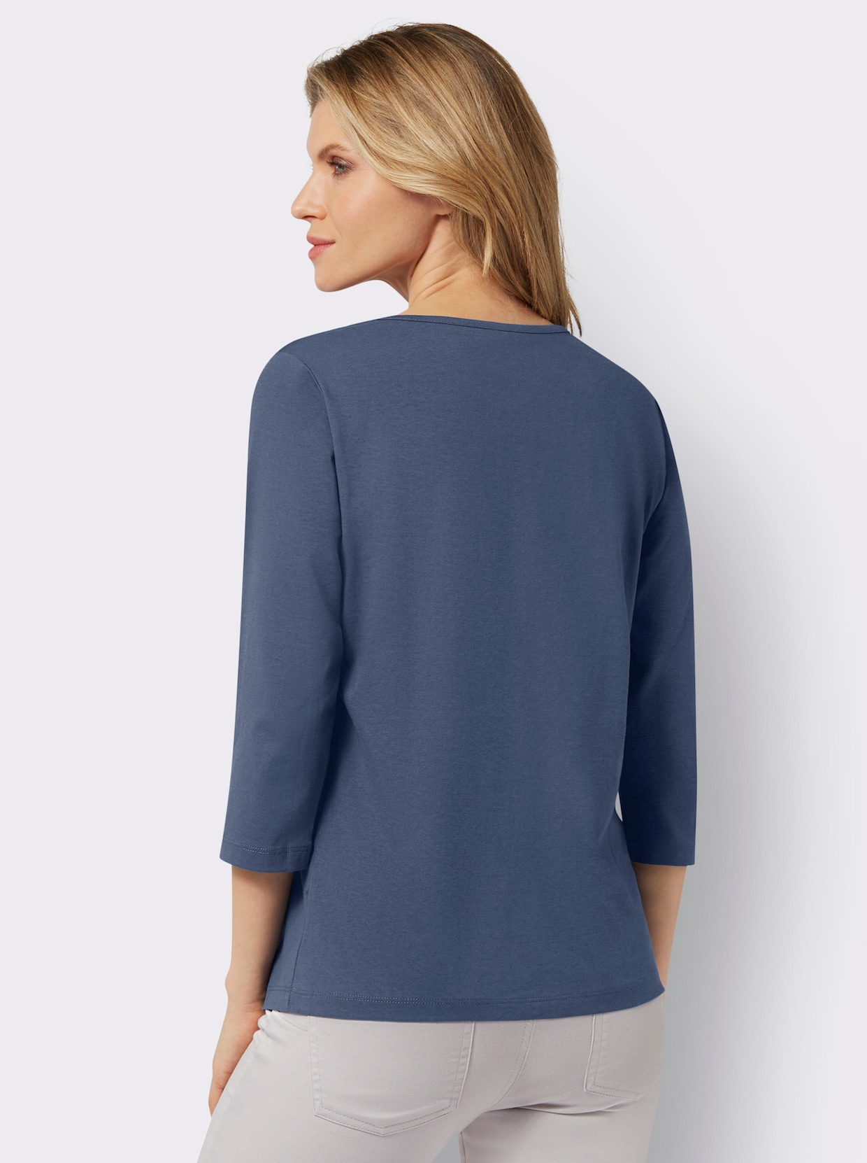 3/4-Arm-Shirt - rauchblau