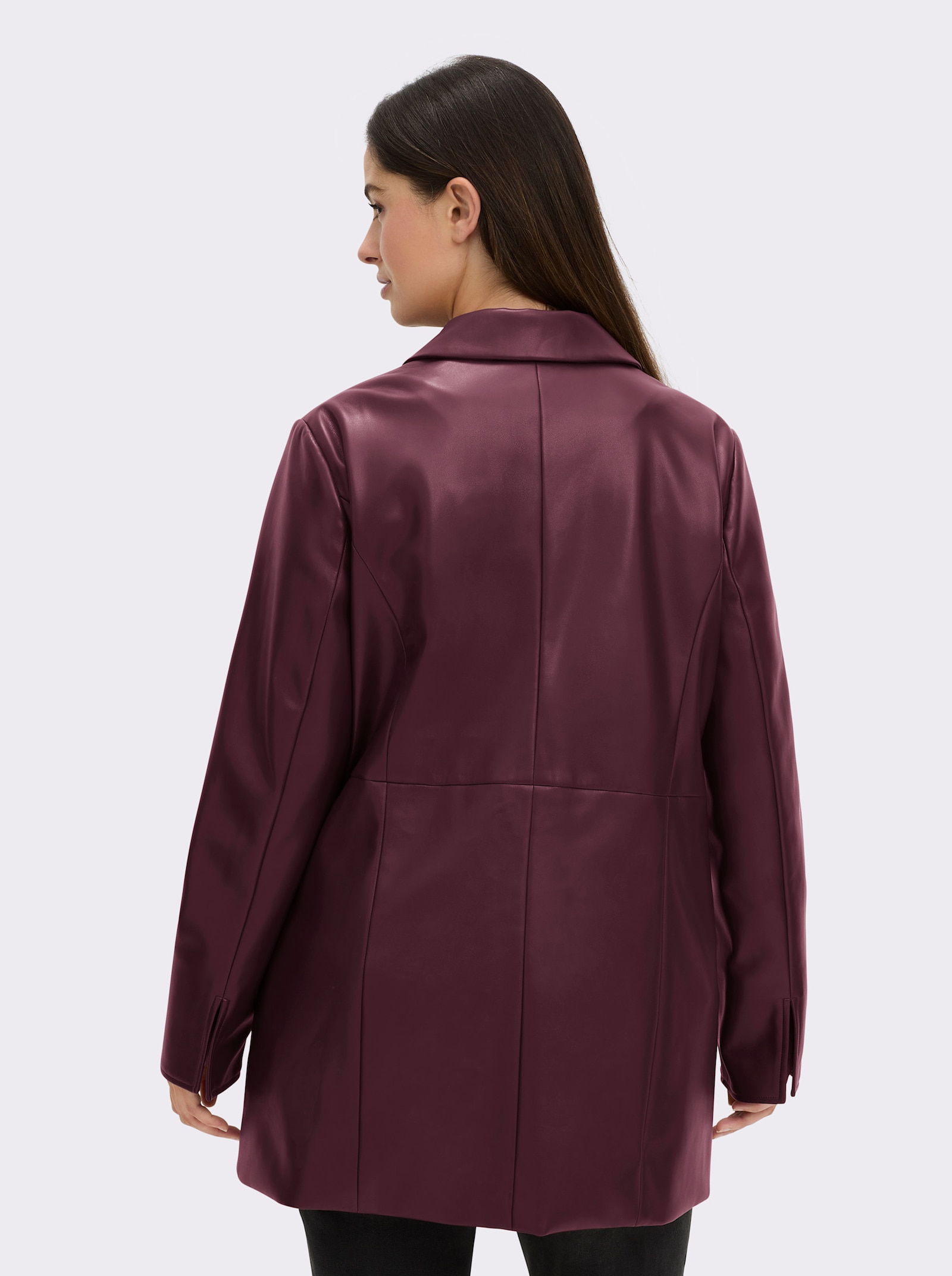sheego Jacke in Blazer-Optik, mit Bindeband - burgund