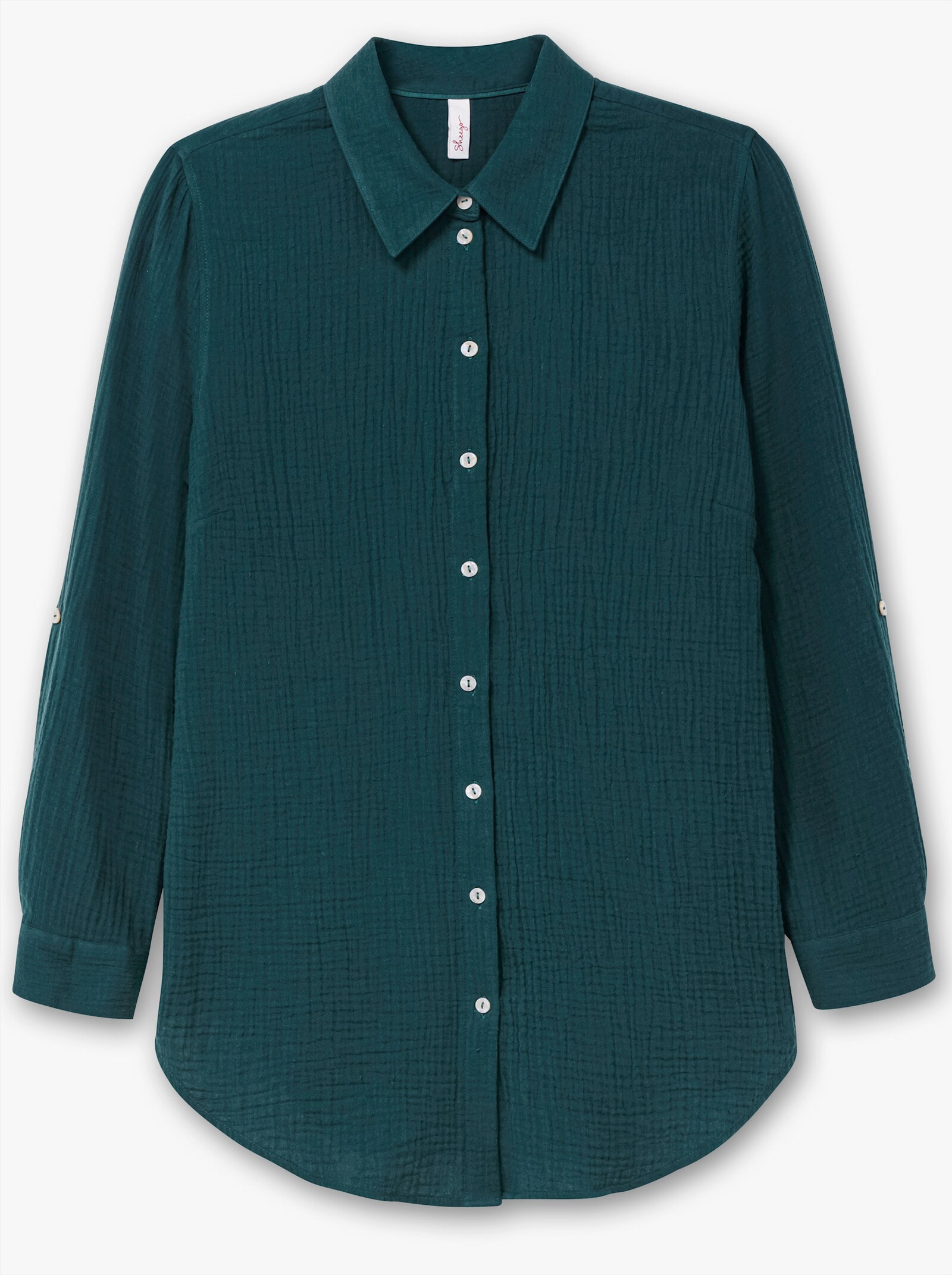 sheego Katoenen blouse van mousseline - petrol