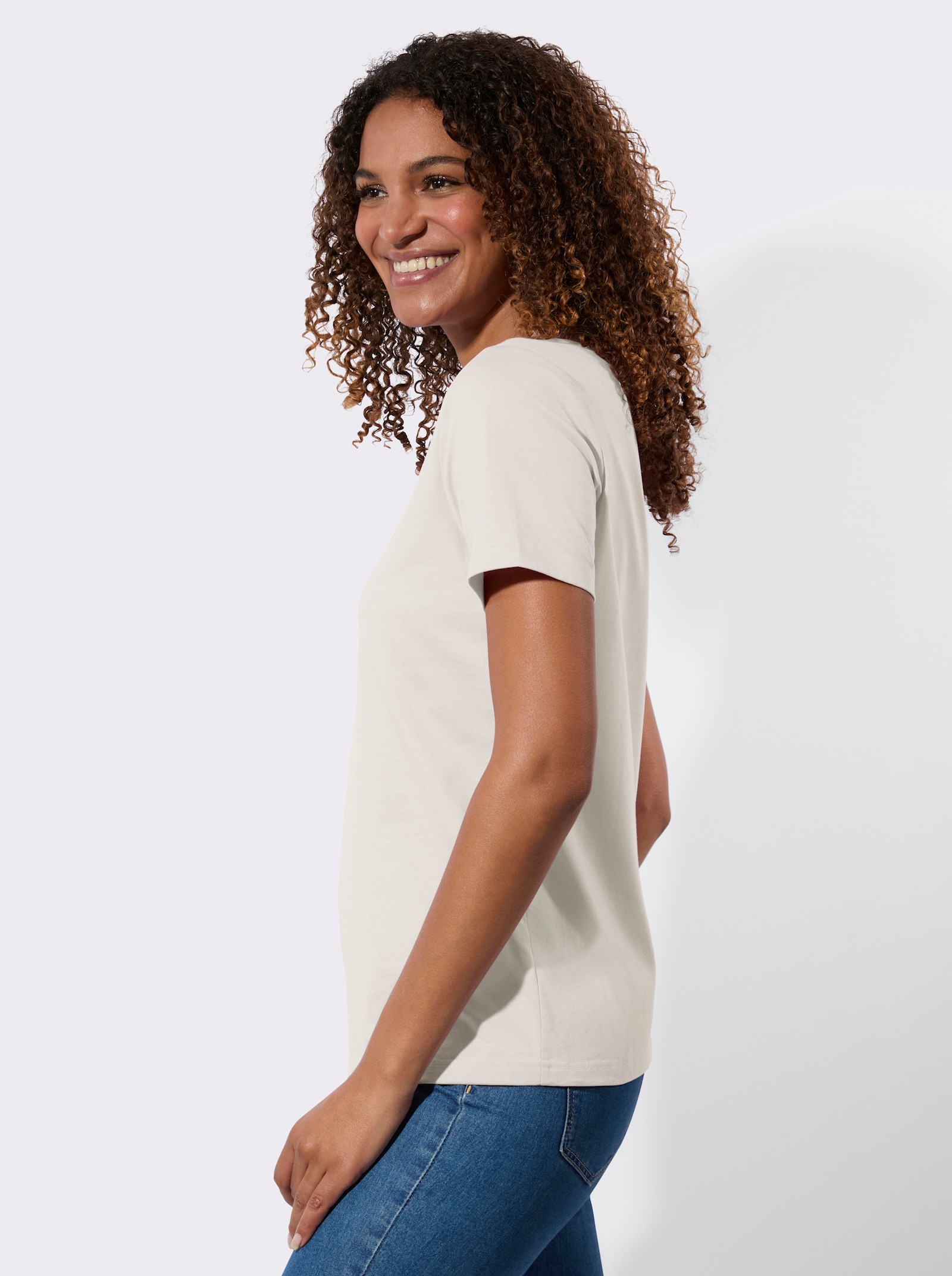 Tričko s krátkým rukávem v balení po 2 ks - ecru + ecru