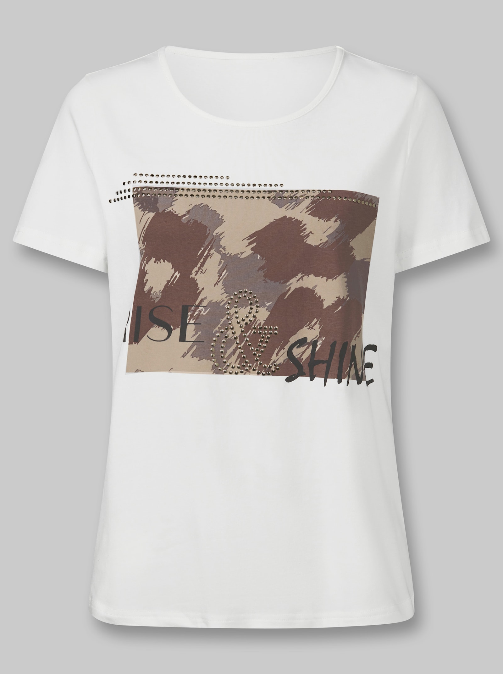 heine T-Shirt mit Ziernieten - ecru