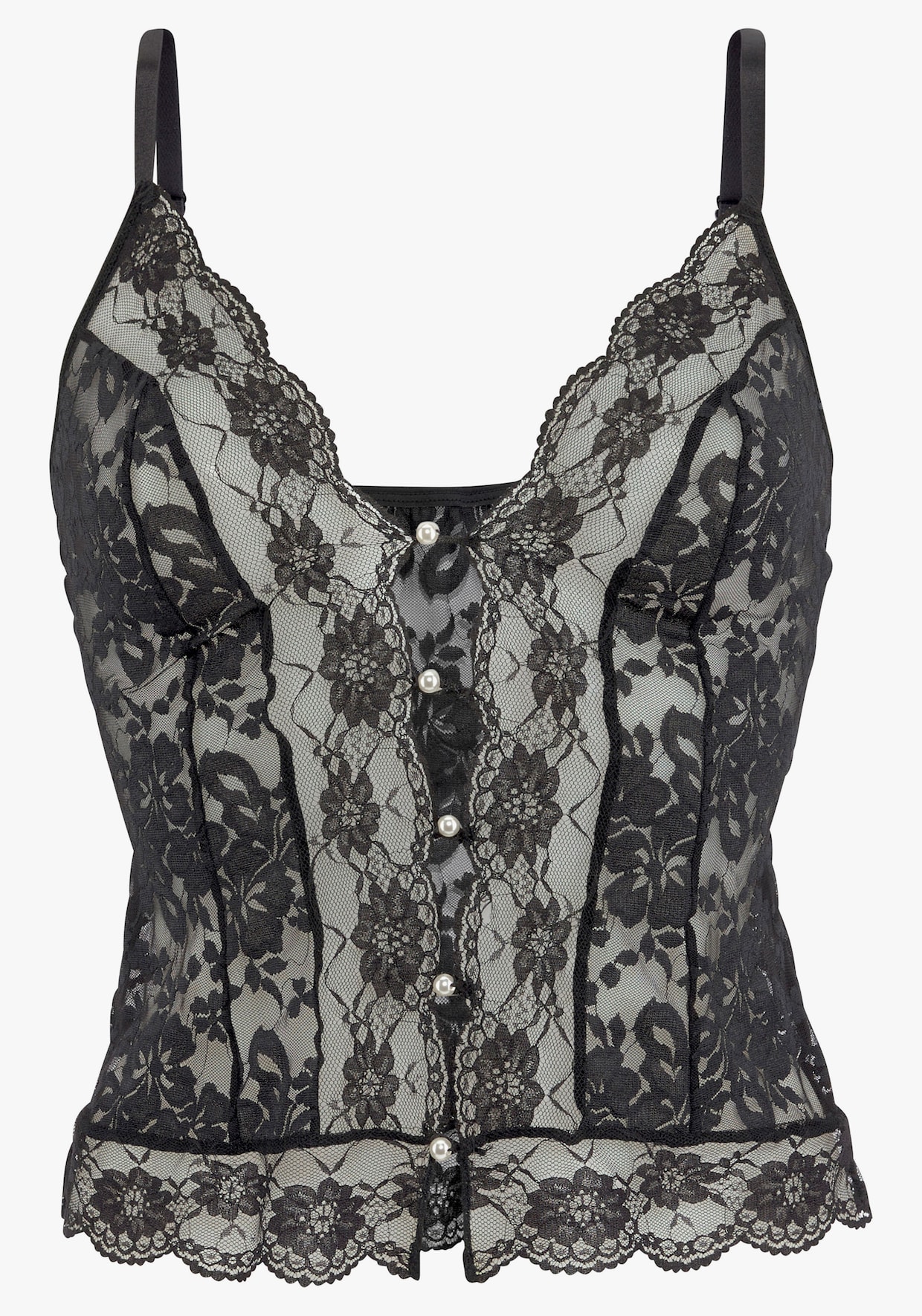 petite fleur gold Kanten top - zwart