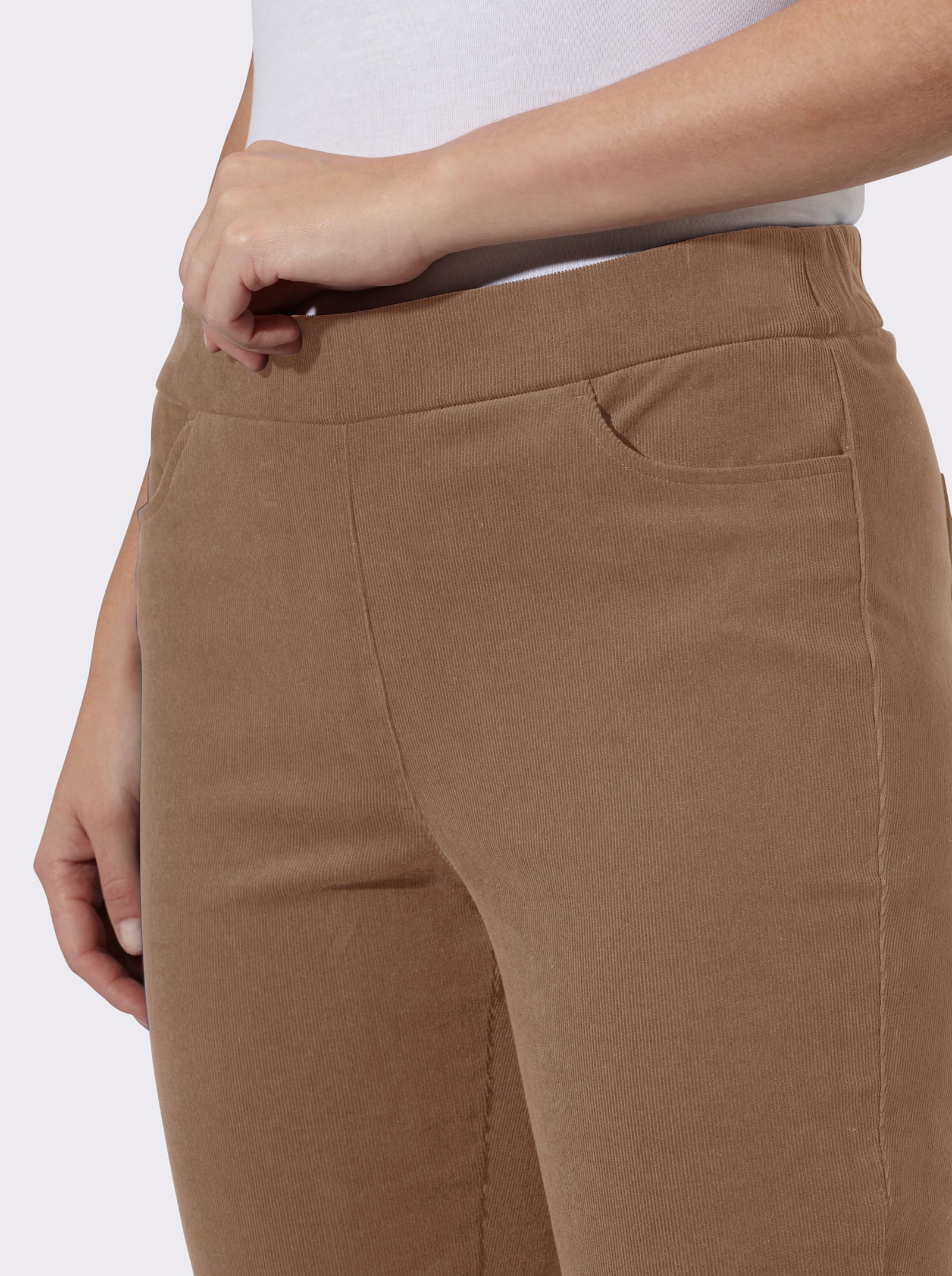 heine Cordhose mit Schlupfbund - braun