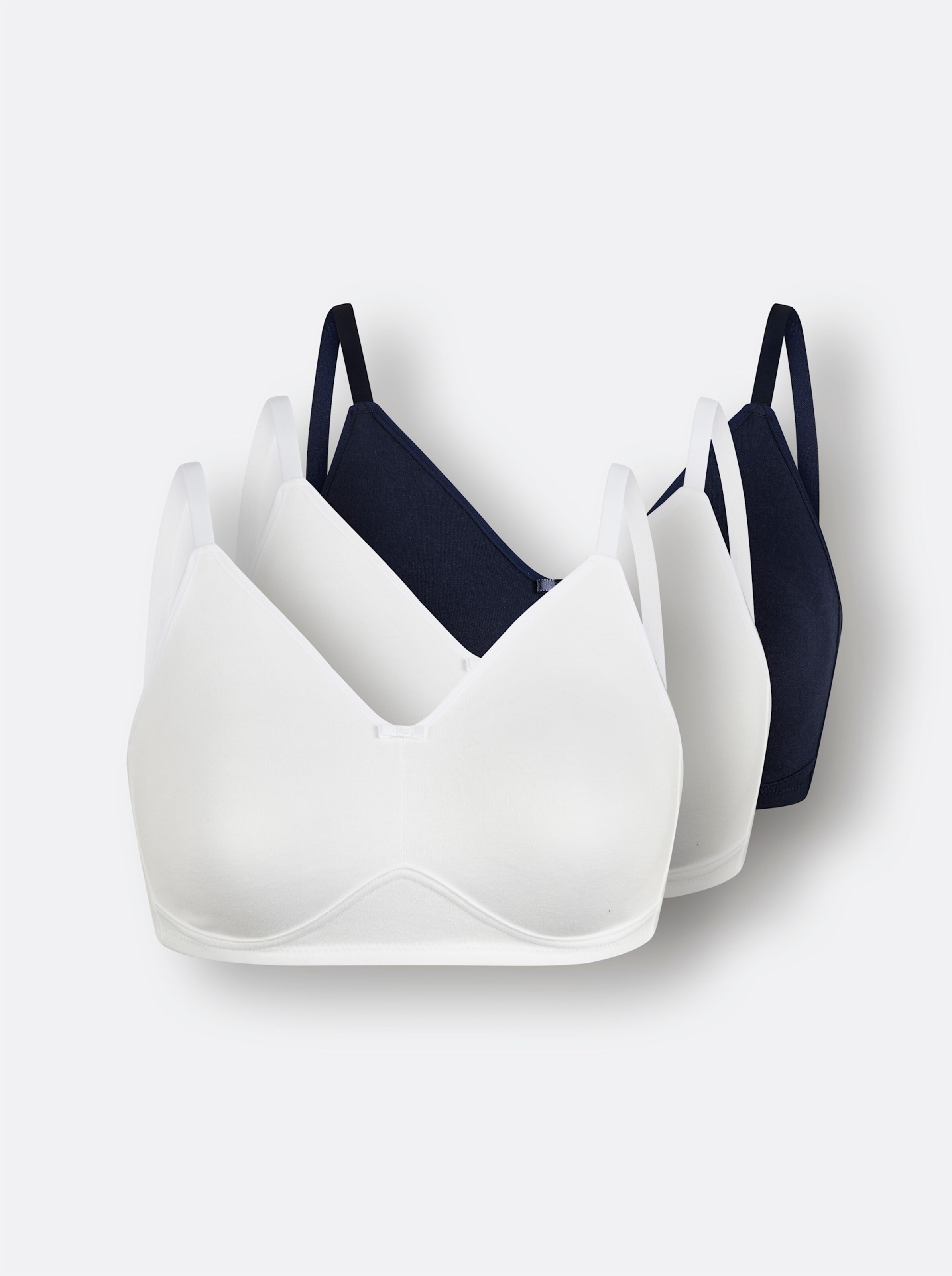 wäschepur Comfortbeha zonder beugel in 2x wit + 1x marine | Witt