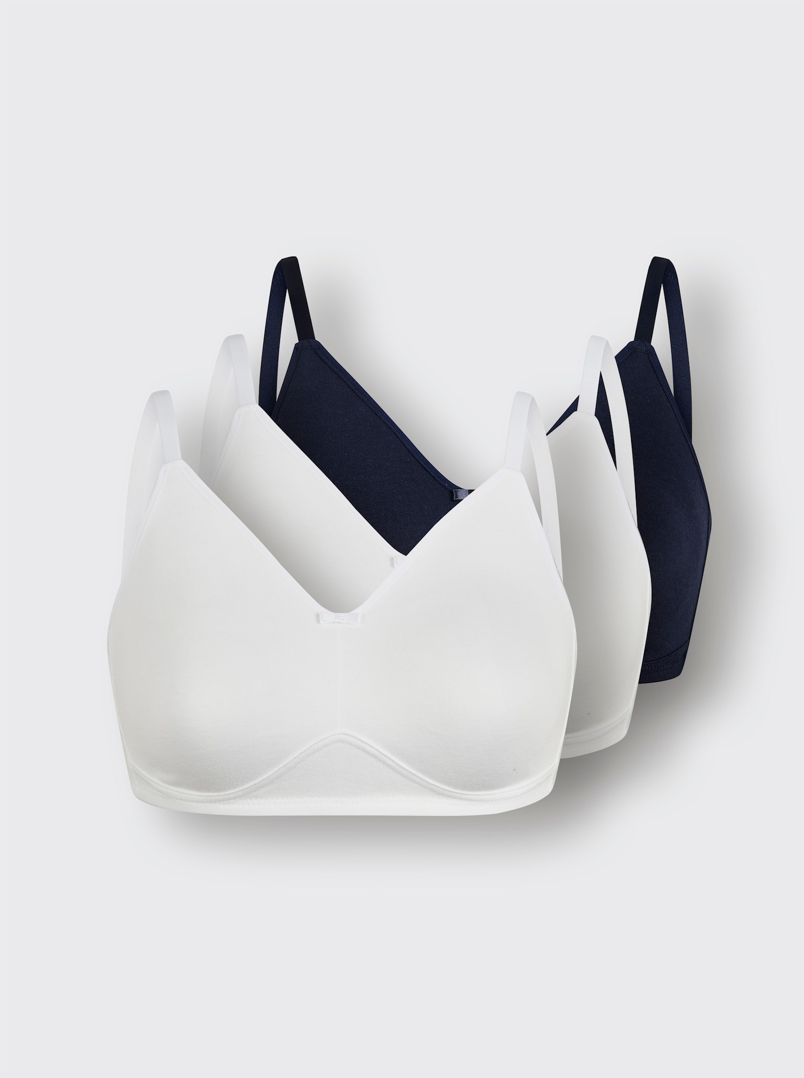 wäschepur Comfortbeha zonder beugel - 2x wit + 1x marine