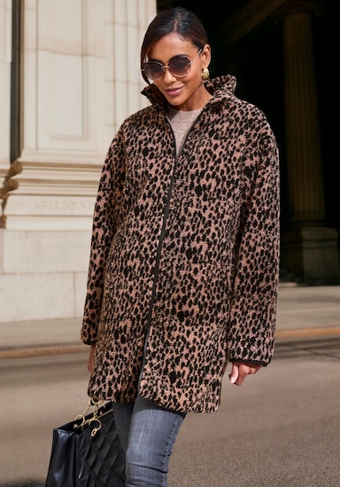 LASCANA Fleecejacke - leo-braun