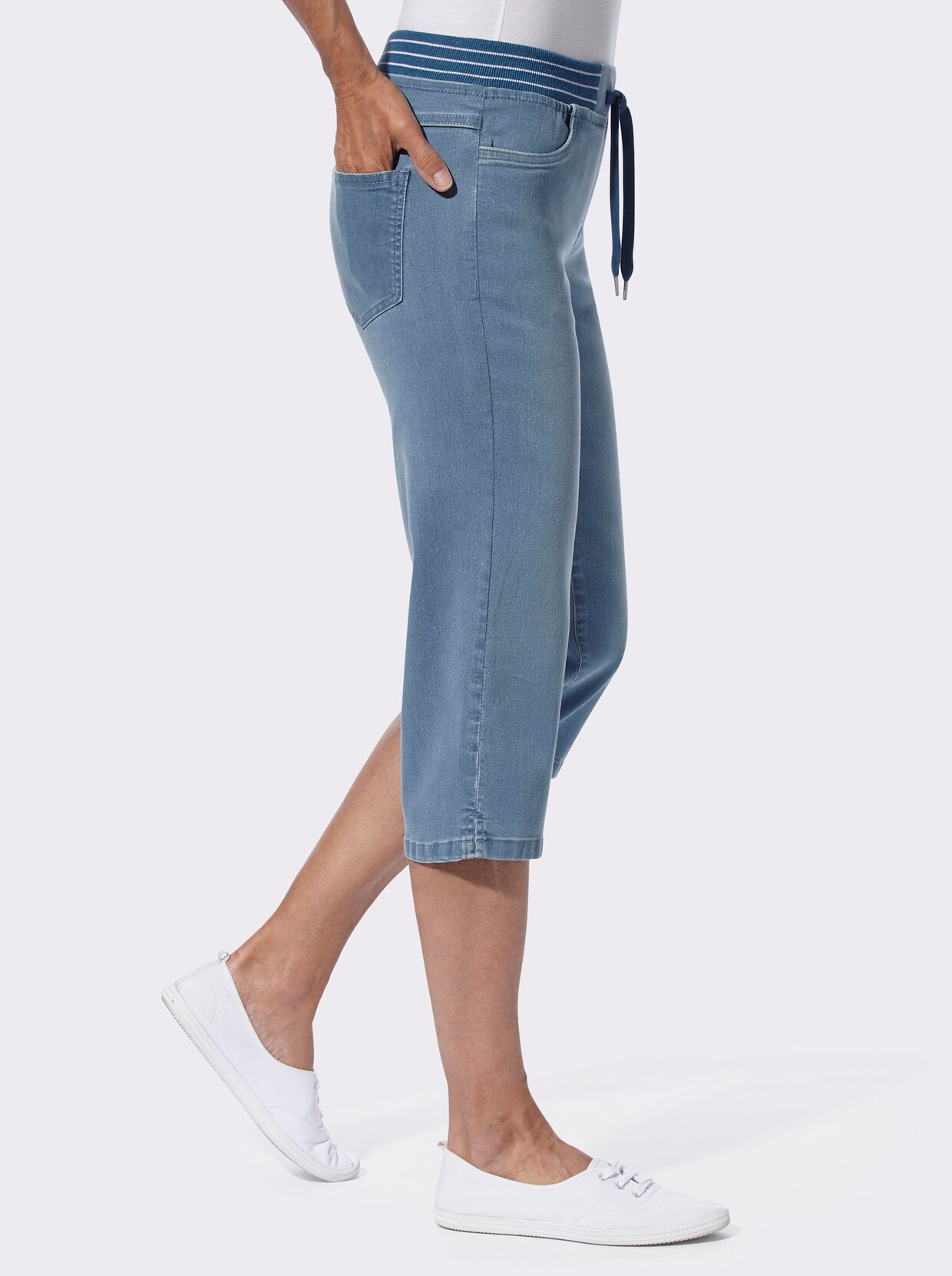 Capri-jeans - blue-bleached