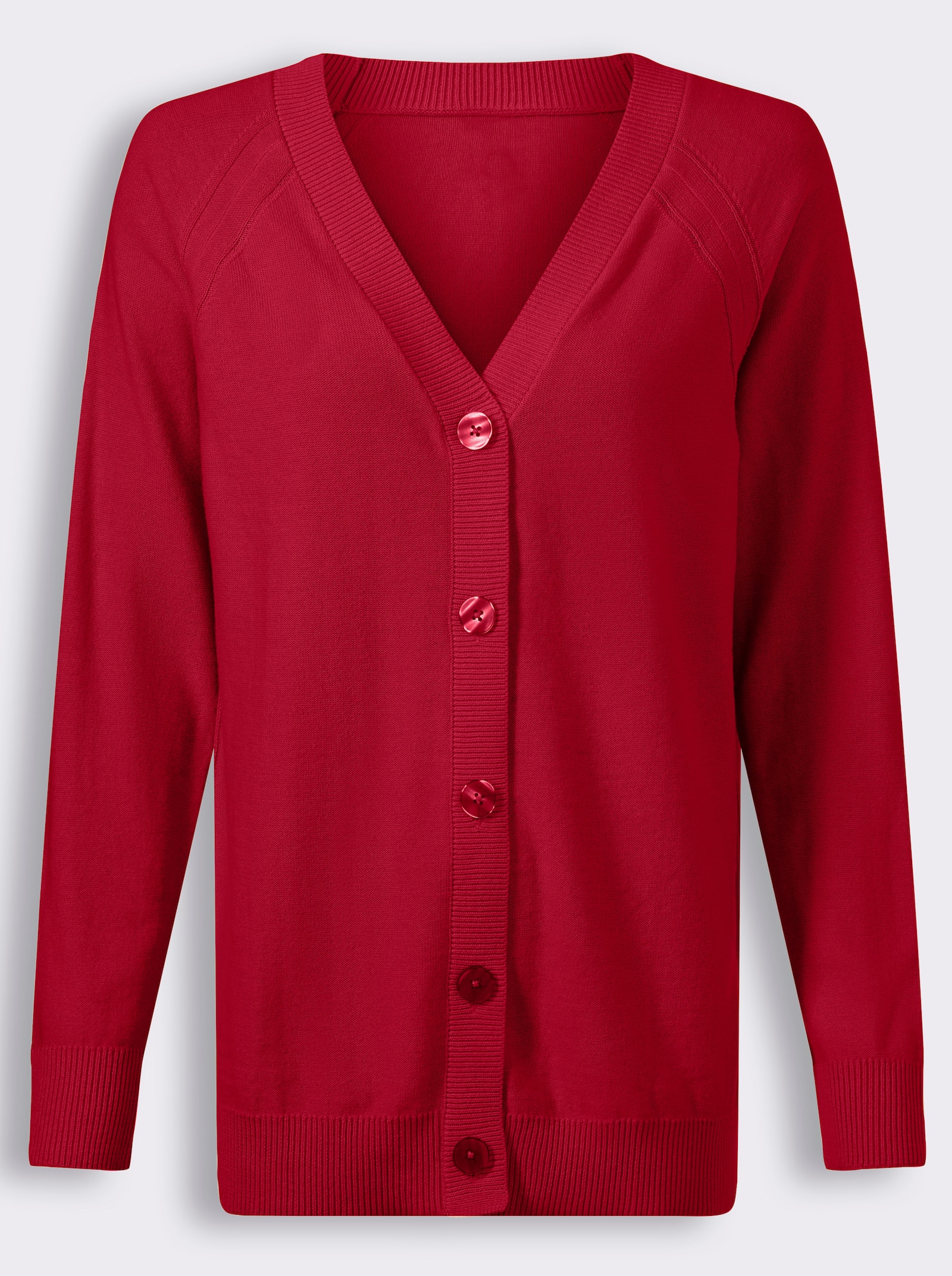 Strickjacke mit Raglan-Ärmeln - rot