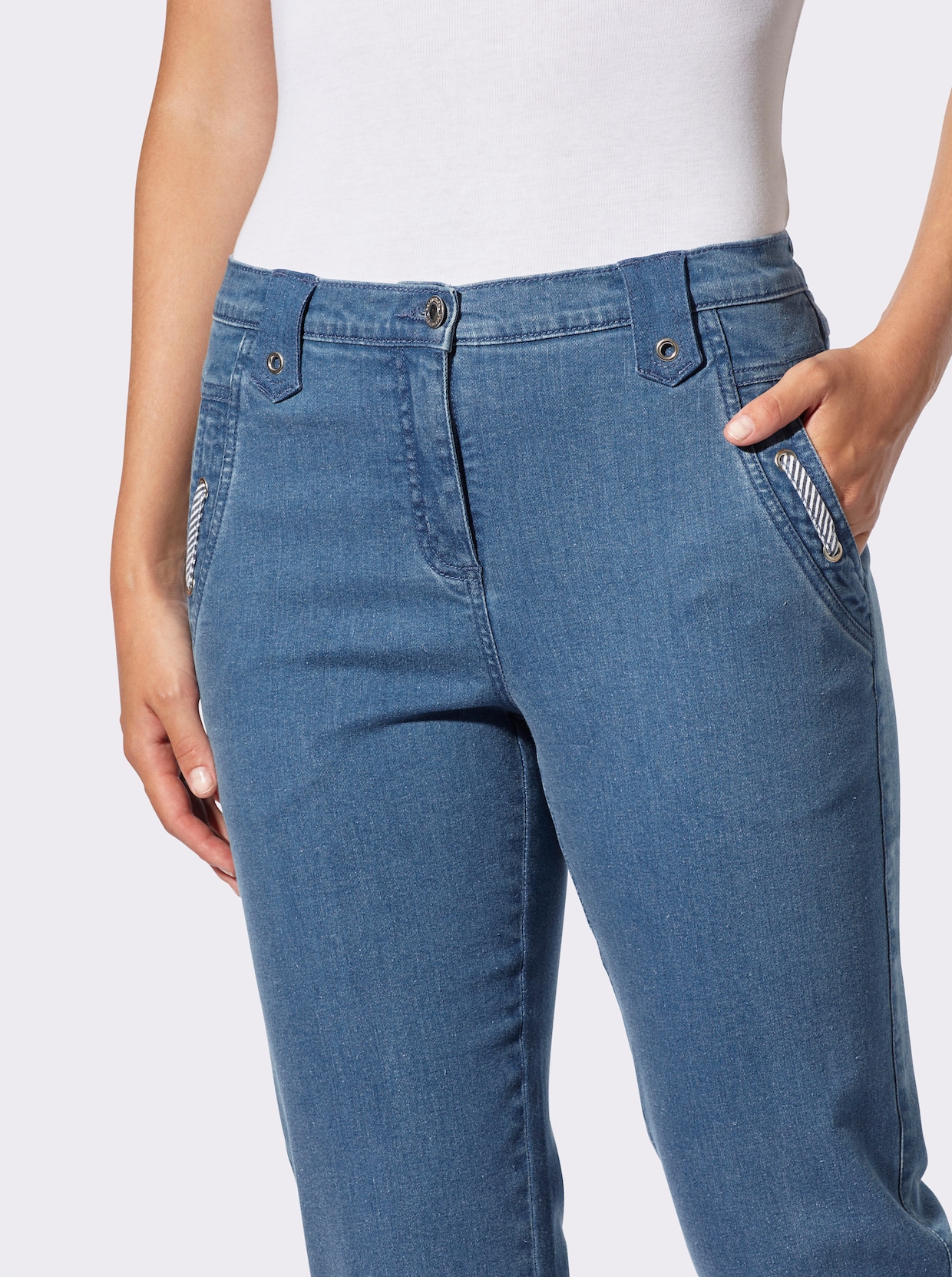 Caprijeans - blue-bleached