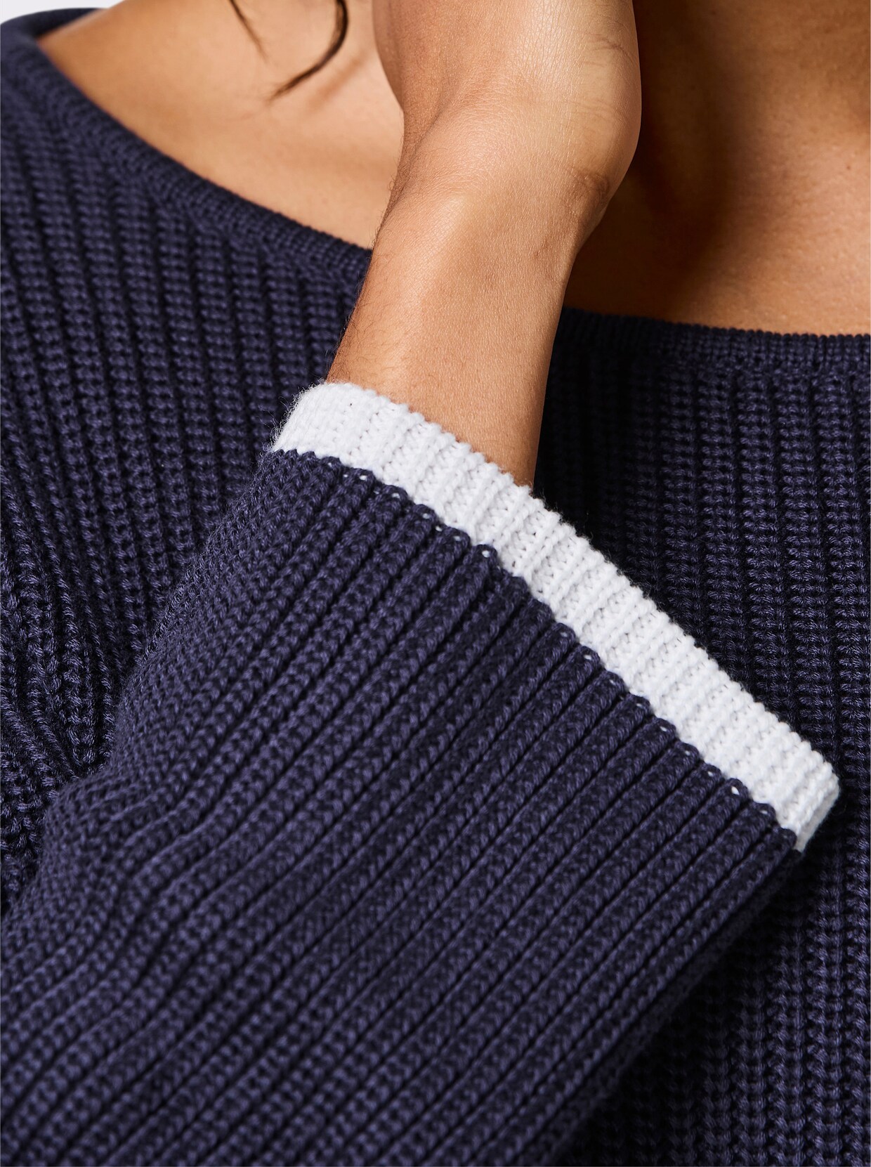 CREATION L PREMIUM 3/4 Arm-Pullover - marine