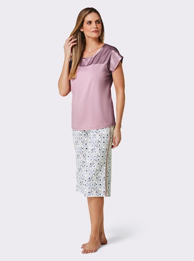 wäschepur Capri-Anzug - mauve-ecru-bedruckt