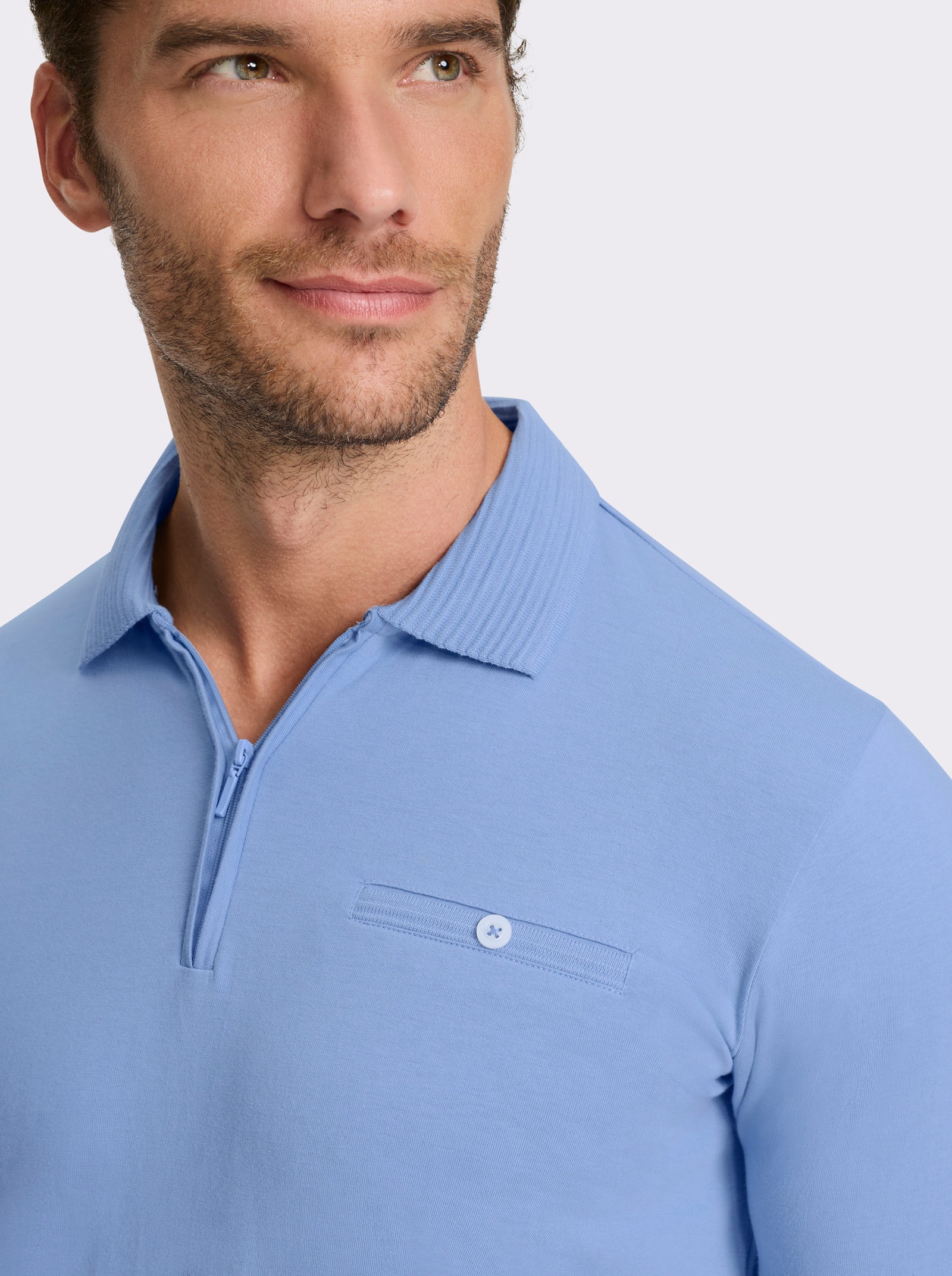 Marco Donati Kurzarmshirt mit Reißverschluss - bleu