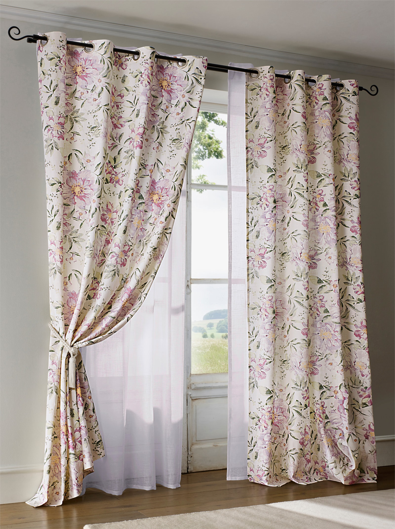 heine home Dekoschal - flieder-bedruckt