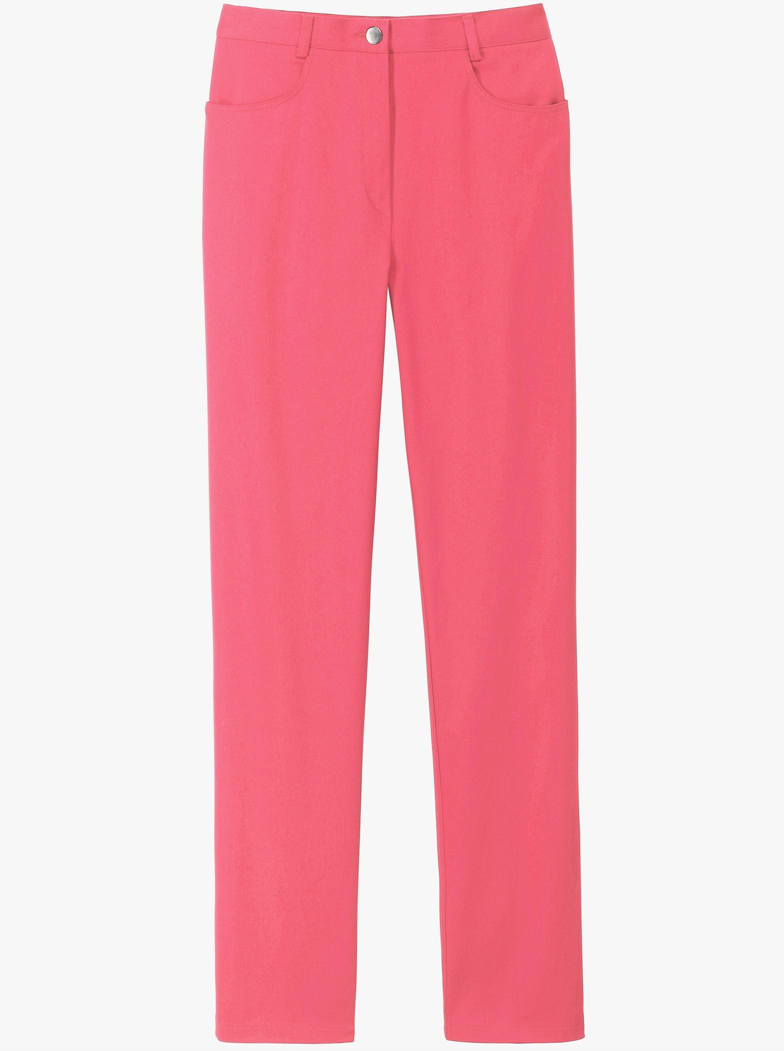 Džíny s podílem streče - korálově červená