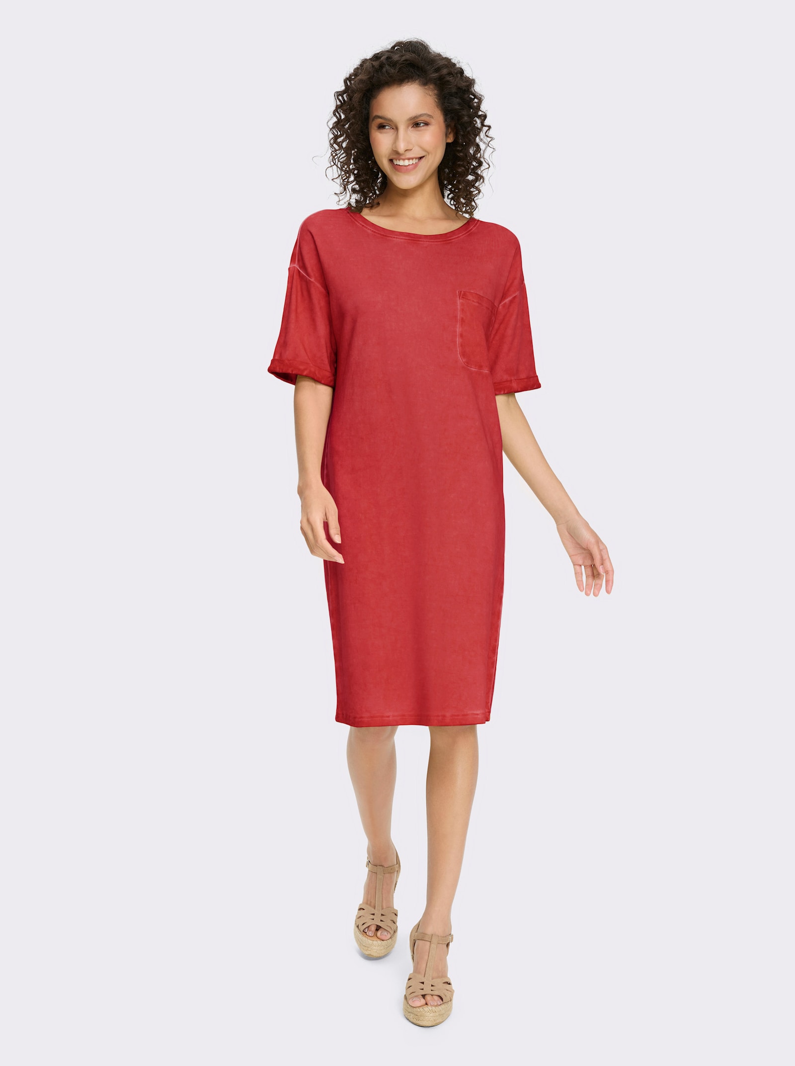 heine Robe en jersey avec effet délavé - fraise