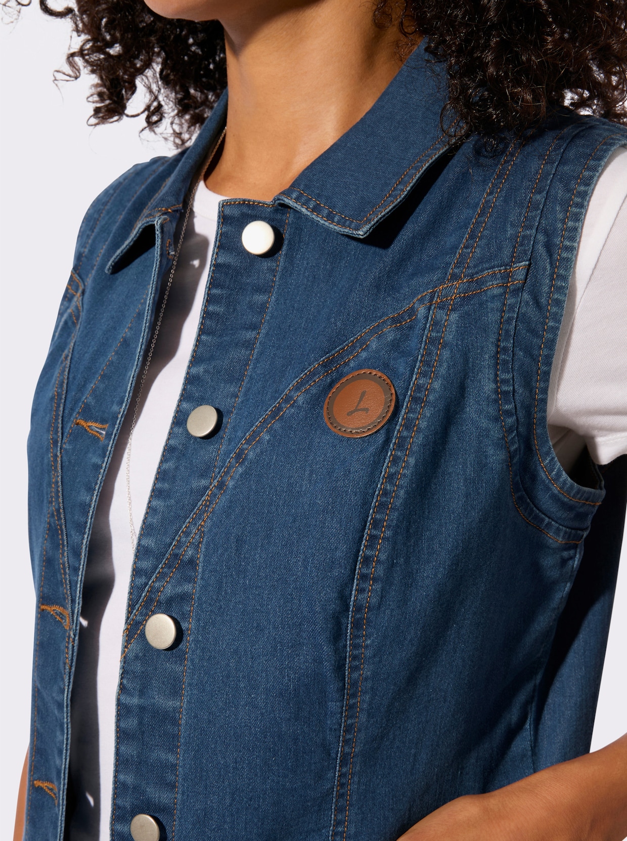 Jeansweste - blue-stone-washed