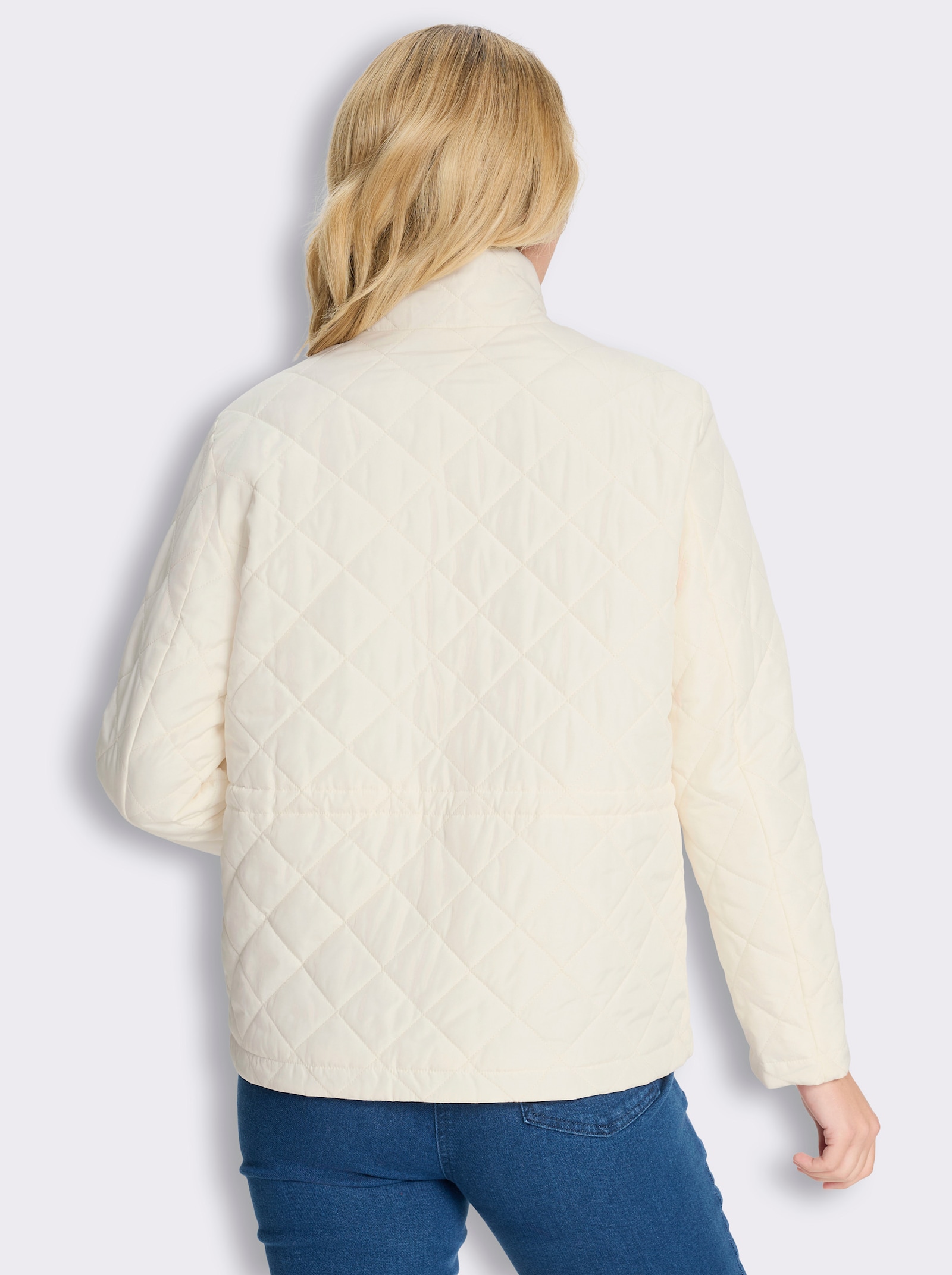 Steppjacke mit Tunnelzug in der Taille - ecru
