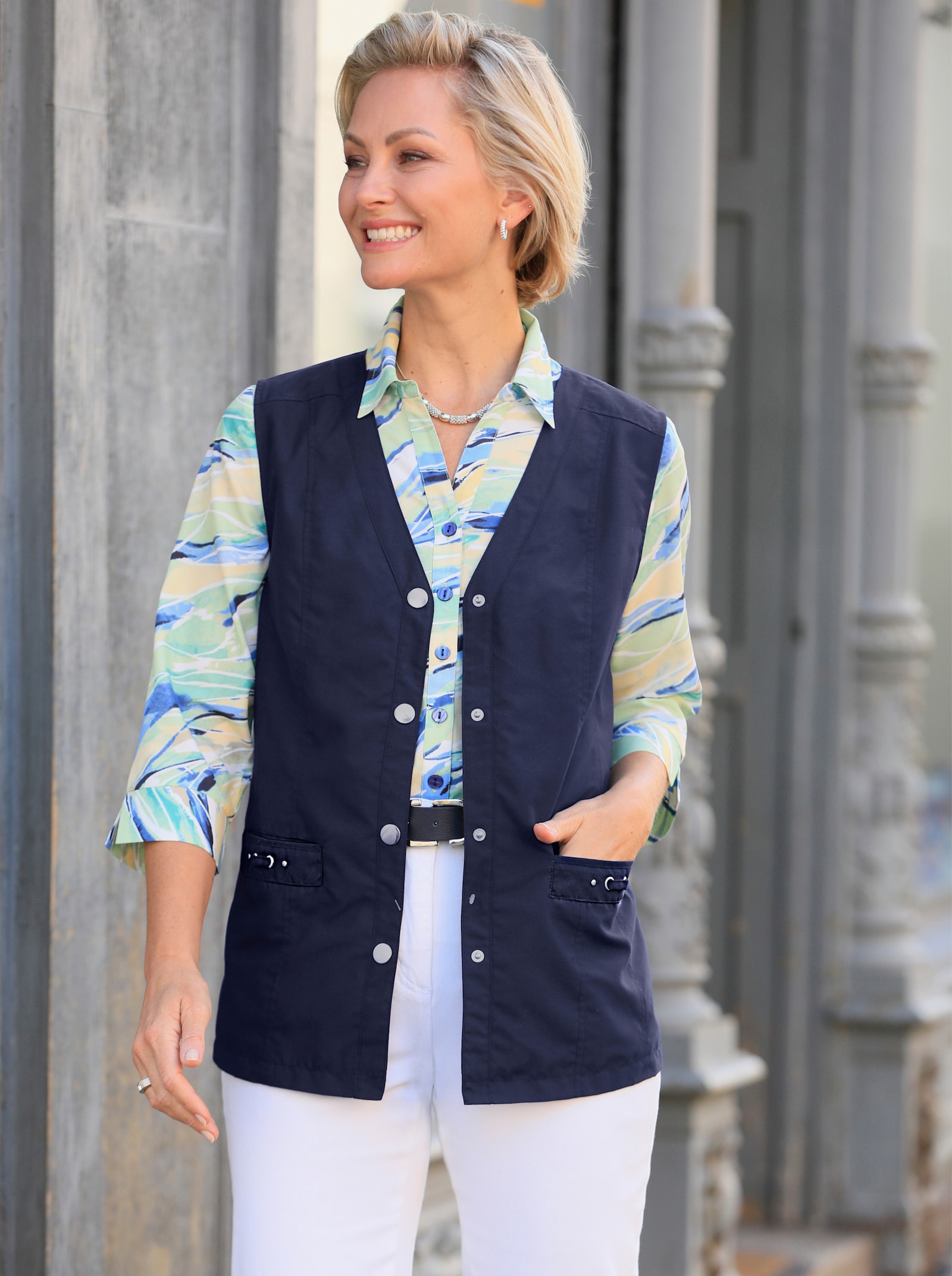 Funktionsweste in Microfaser-Qualität - marine