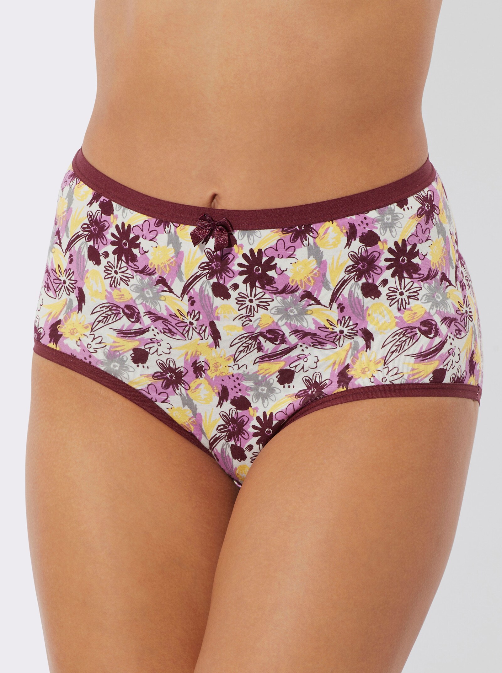 Tailleslip in set van 3 - 2x bedrukt + bordeaux