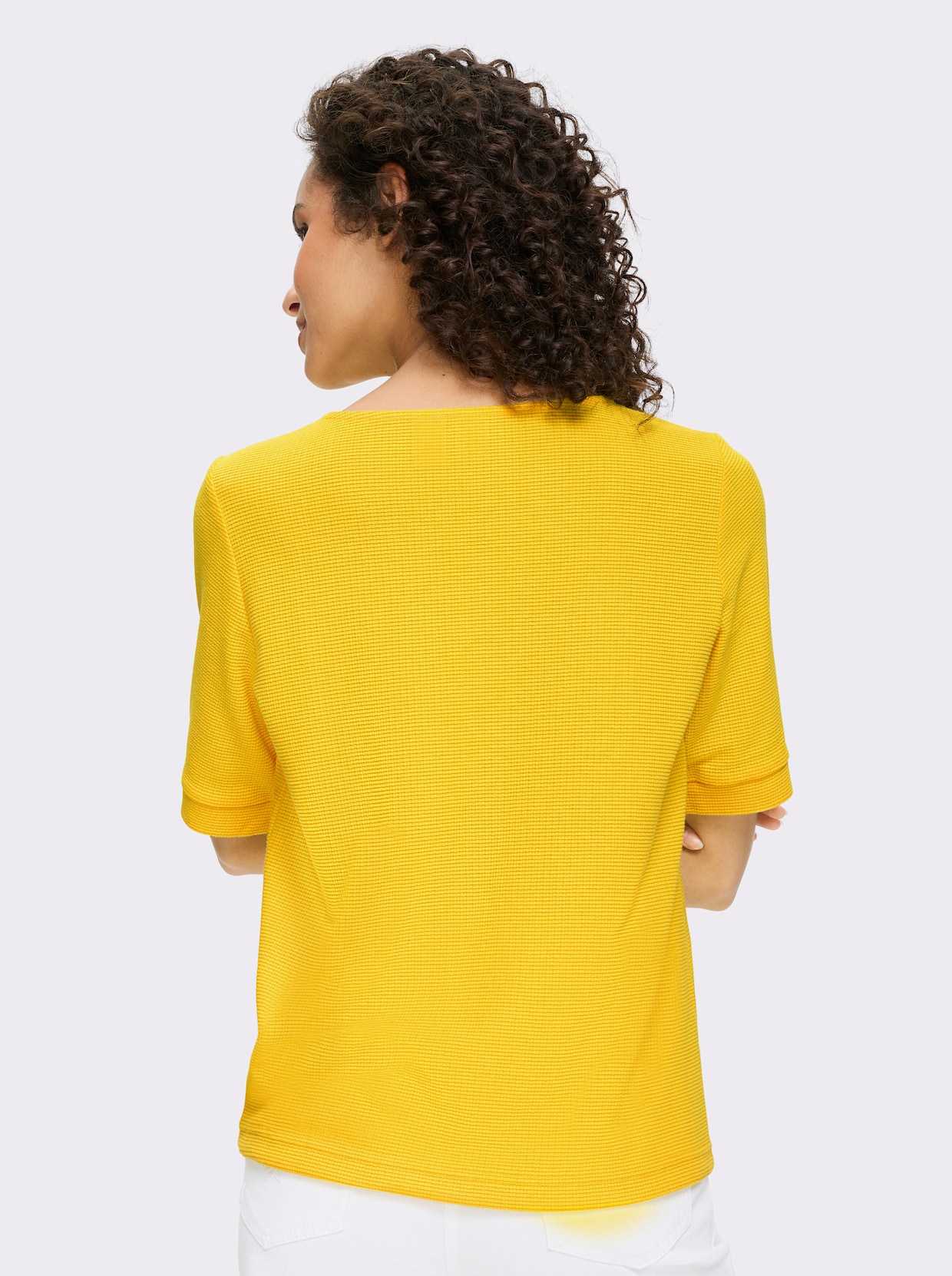 heine Kurzarmshirt aus Strukturware - sonnengelb