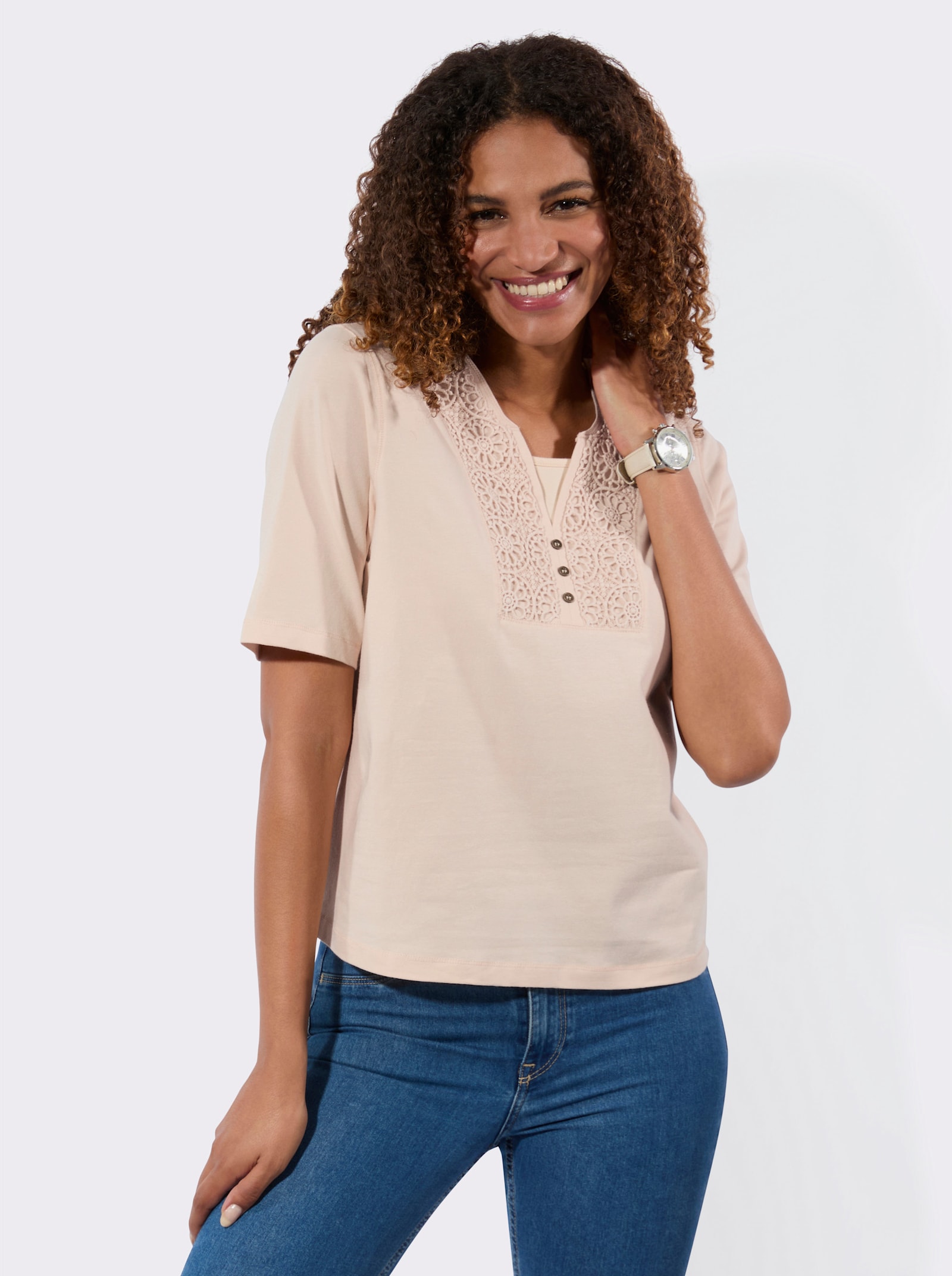 Spitzenshirt - elfenbein