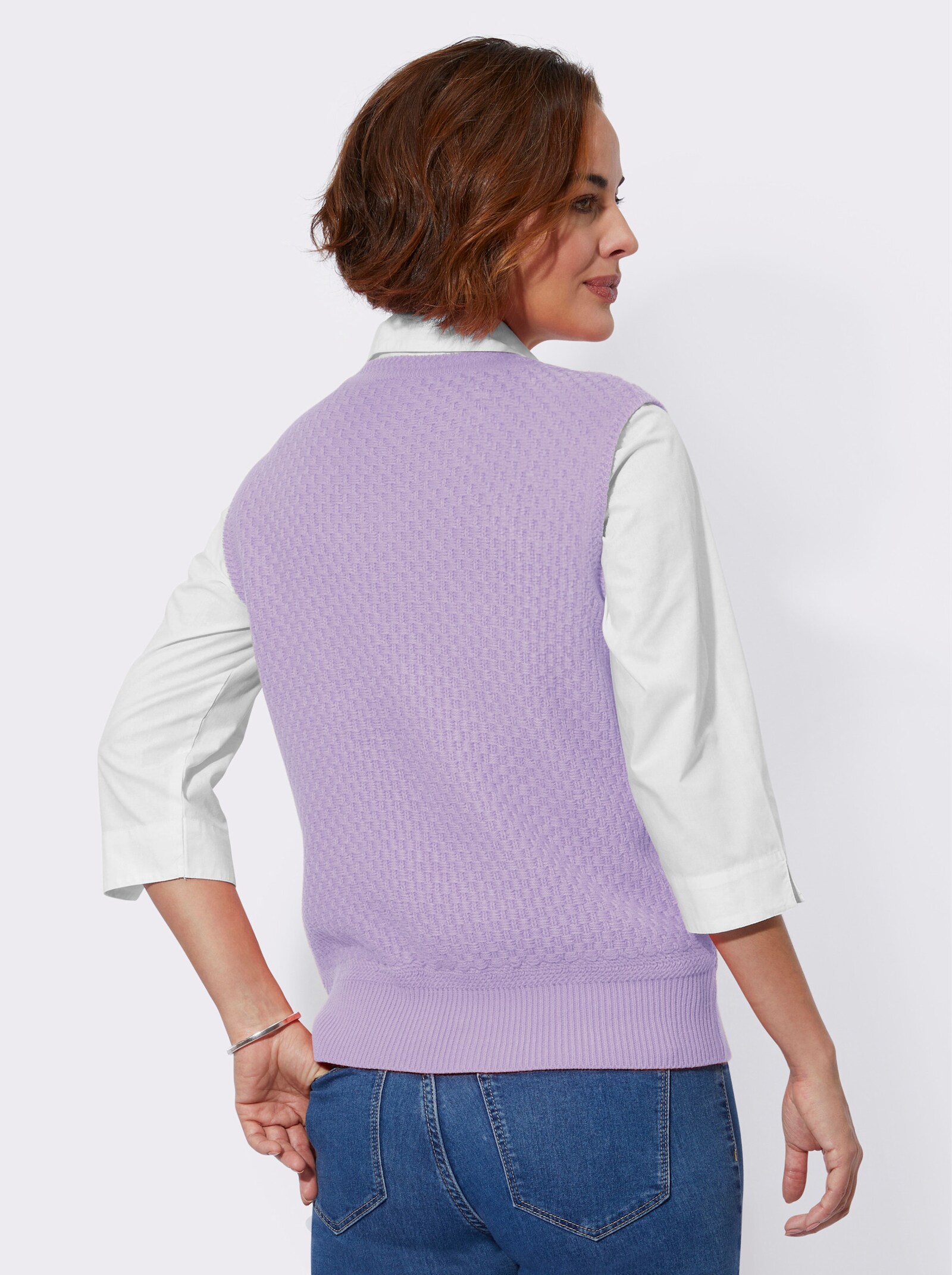 Pullunder in Strickstruktur - flieder