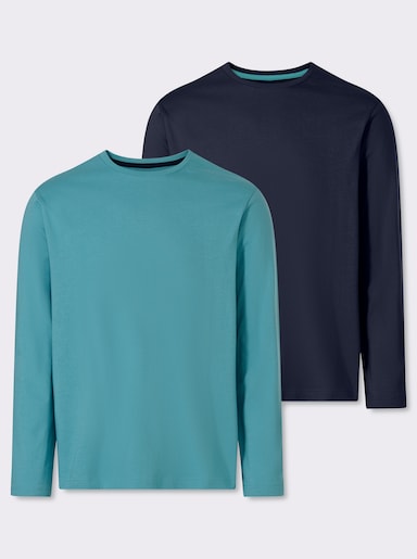 Catamaran Langarmshirt im Doppelpack - ozean + marine