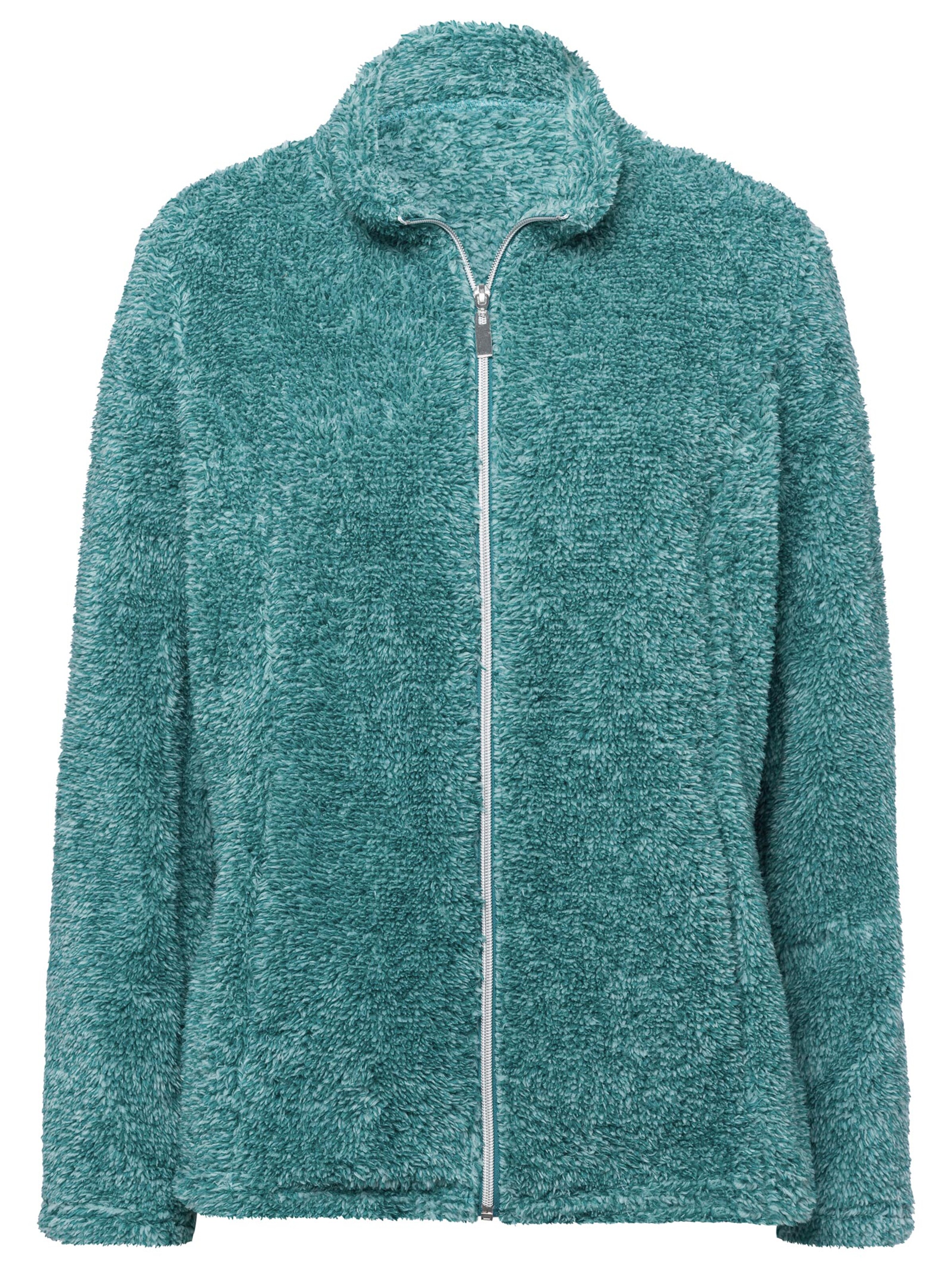 Fleece-Jacke - petrol-meliert