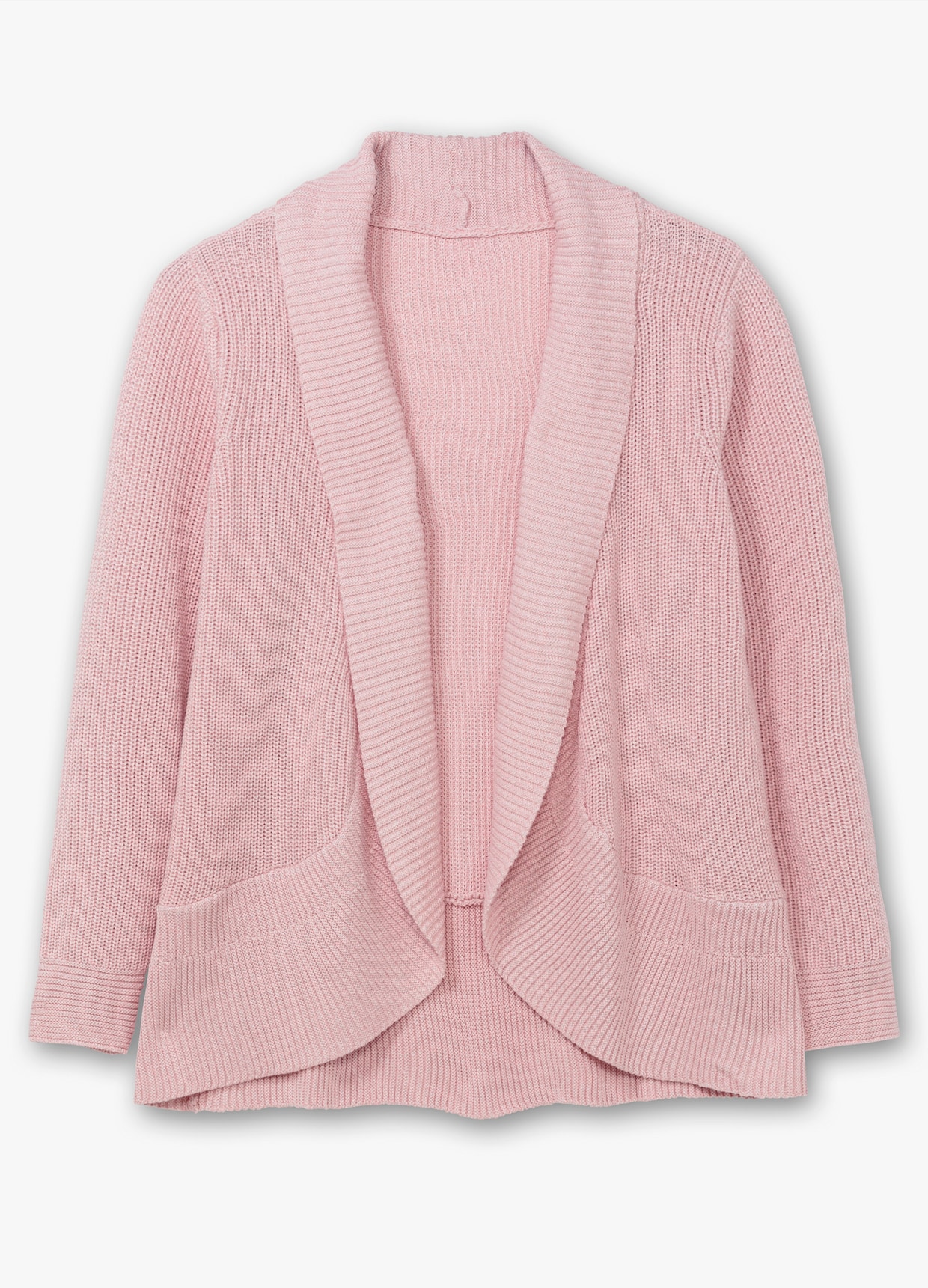 Strickjacke mit Schalkragen - rosenquarz-meliert