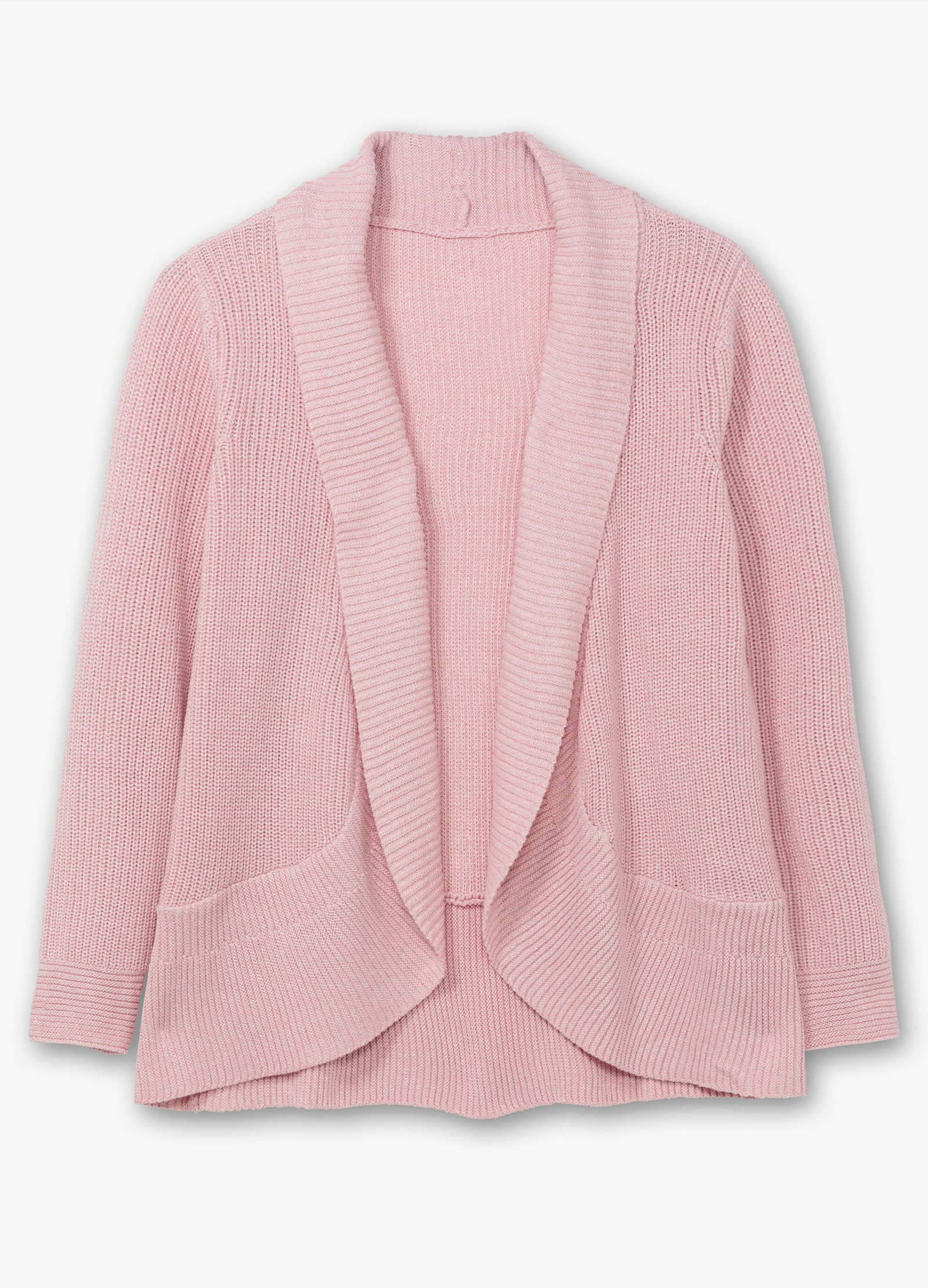 Strickjacke mit Schalkragen - rosenquarz-meliert