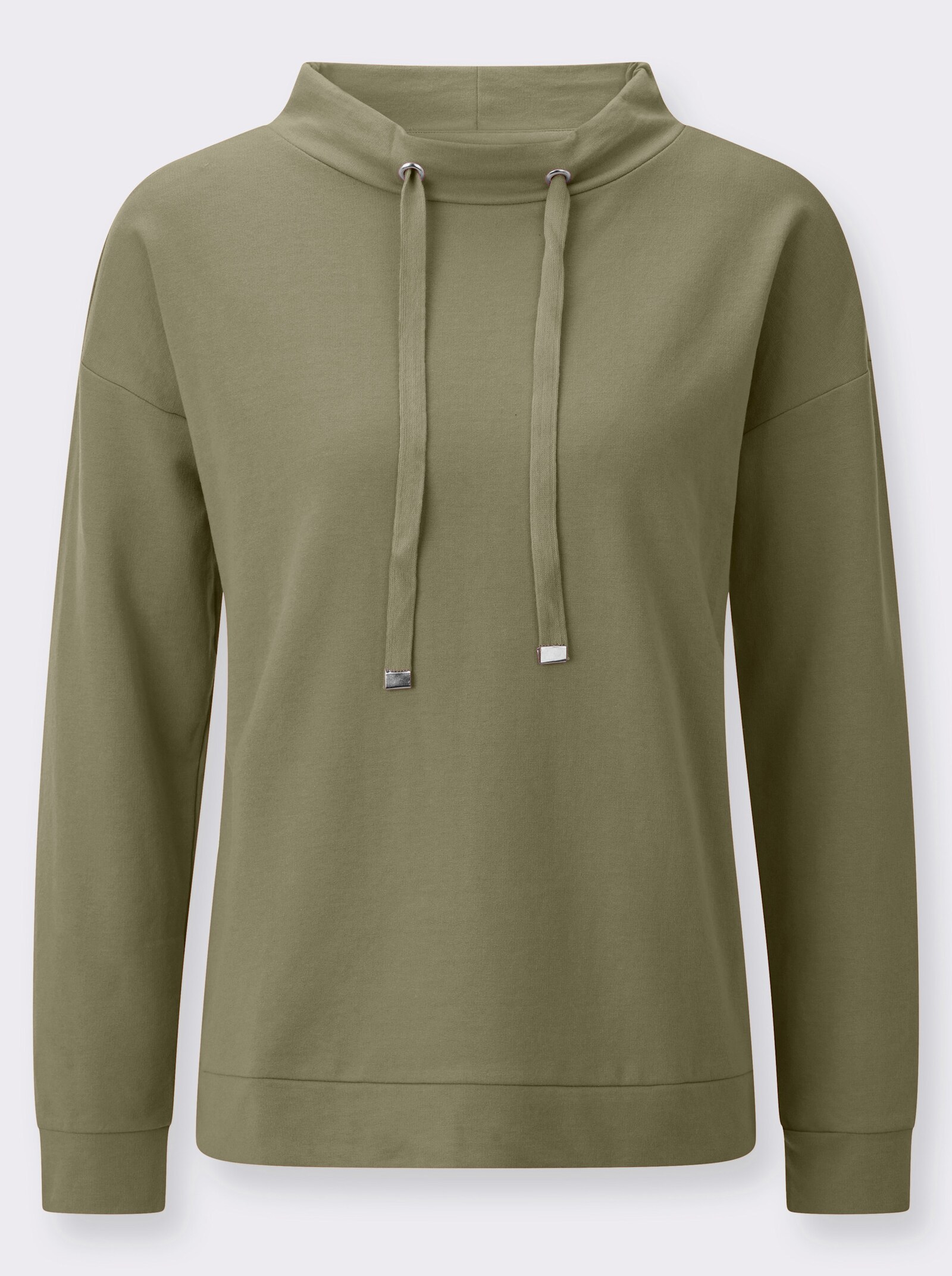 Sweatshirt mit Kordelzug - khaki