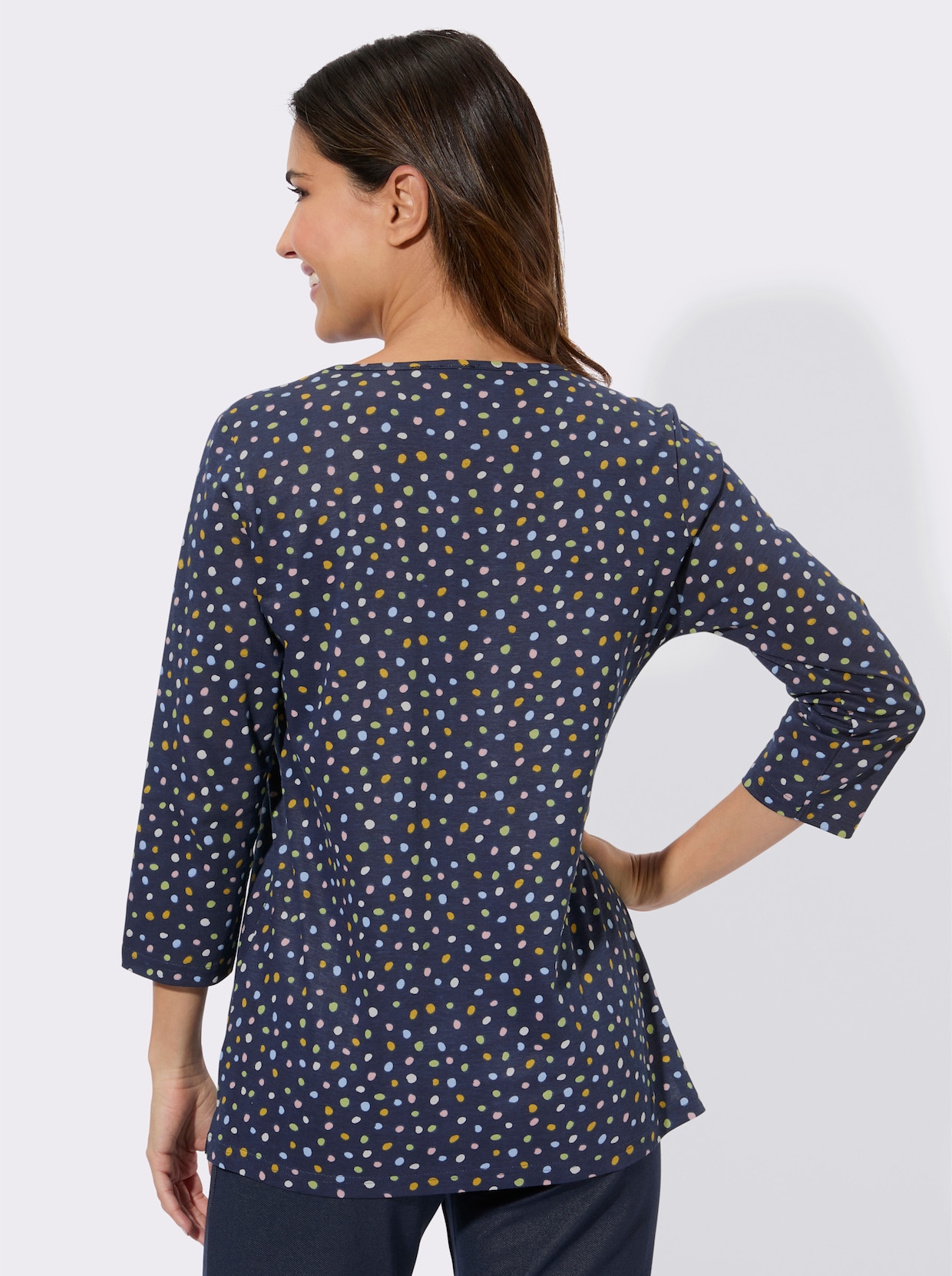 3/4-Arm-Shirt mit Grafik-Druck - marine-bedruckt