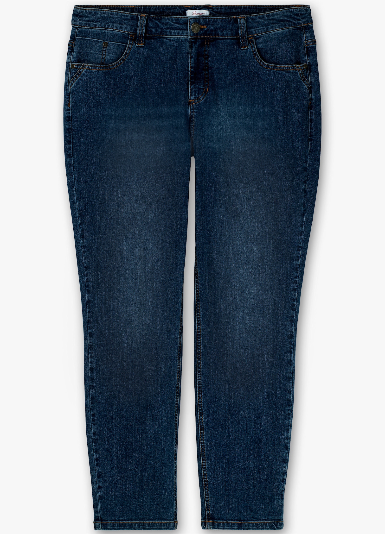 sheego Jeans schmal, mit extra-weitem Oberschenkel - dark blue denim